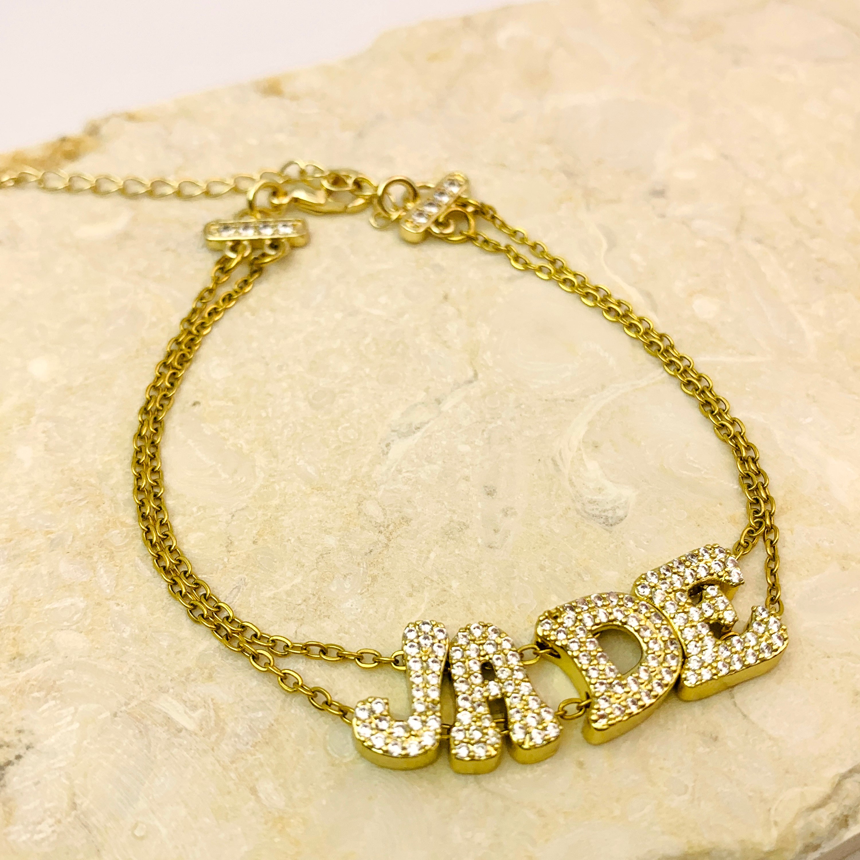 Sparkling Name Chain Bracelet