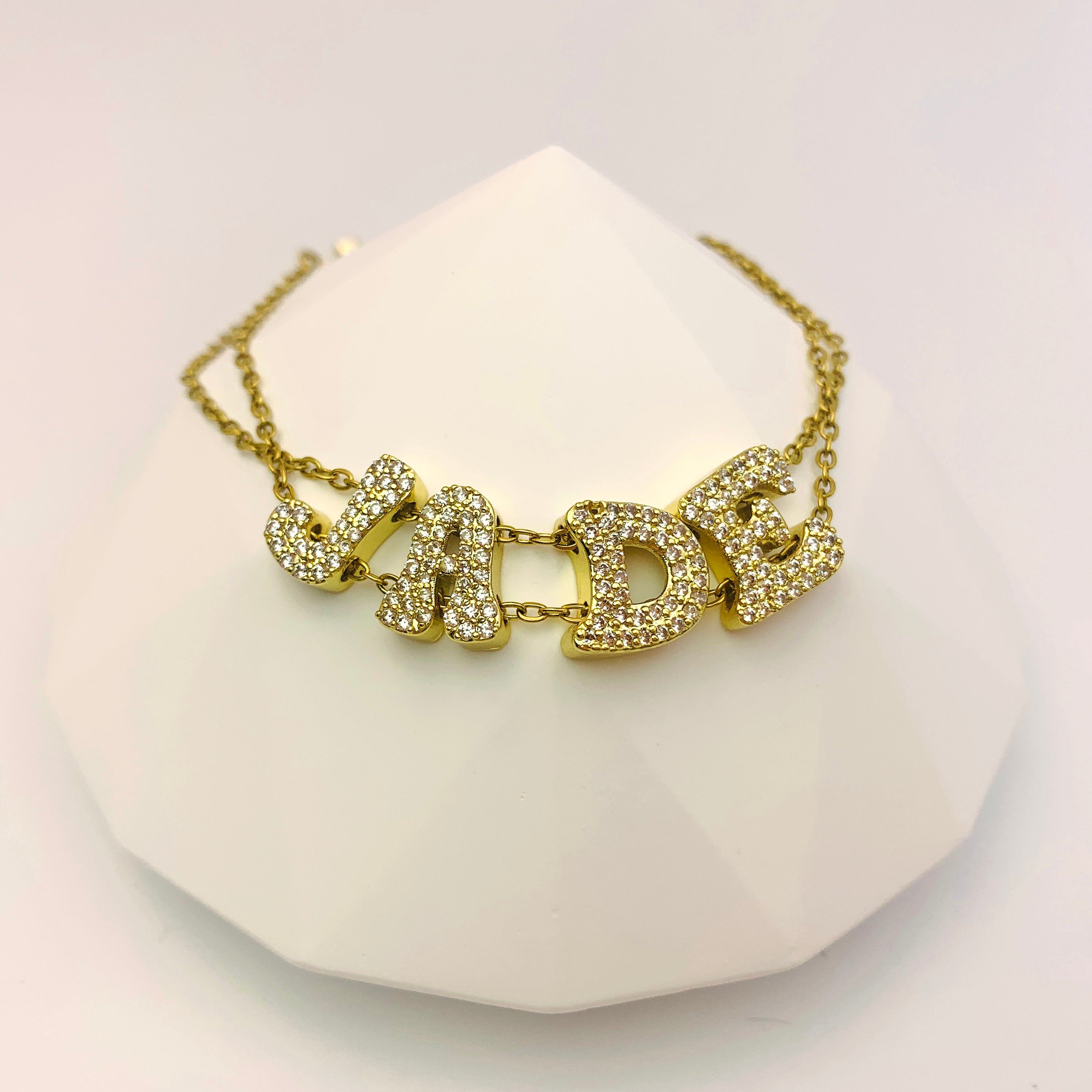 Sparkling Name Chain Bracelet
