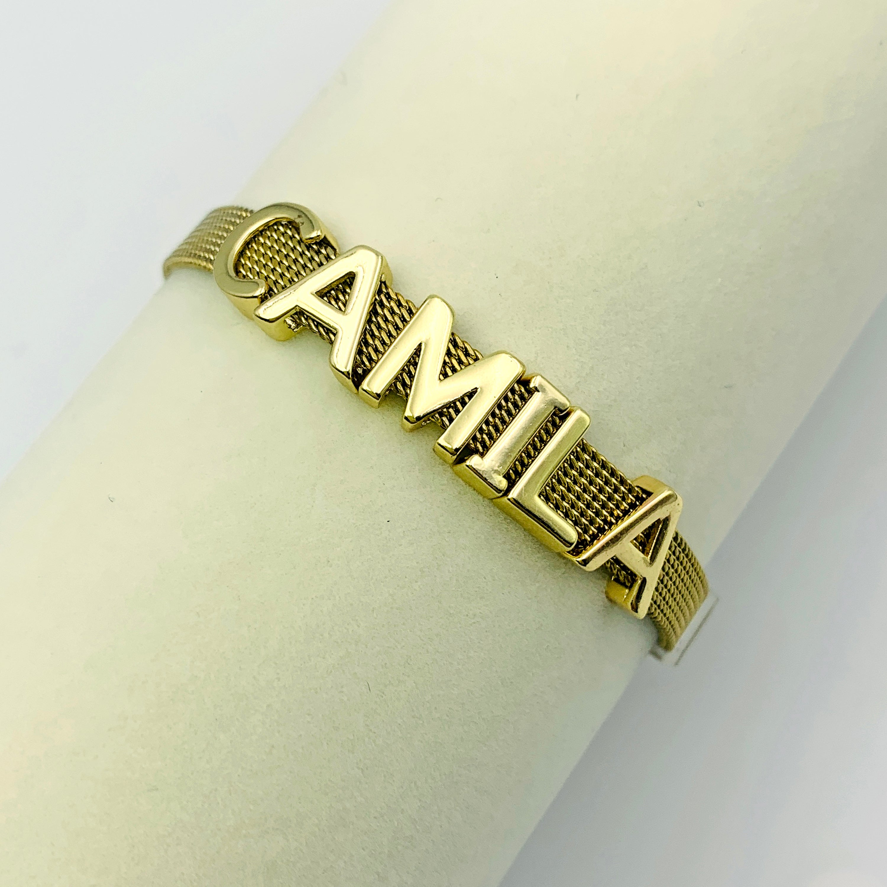 Modern Name Mesh Bracelet