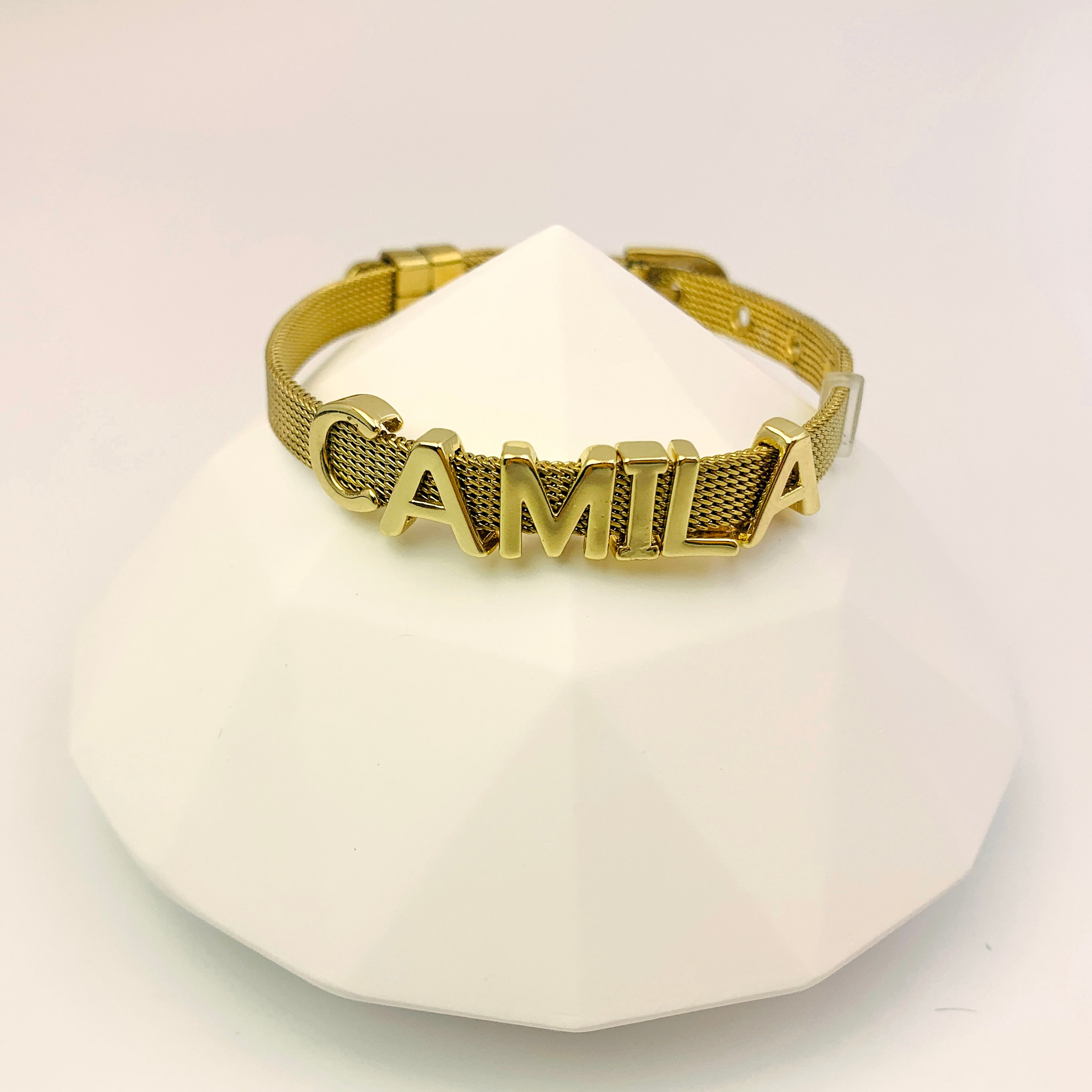 Modern Name Mesh Bracelet