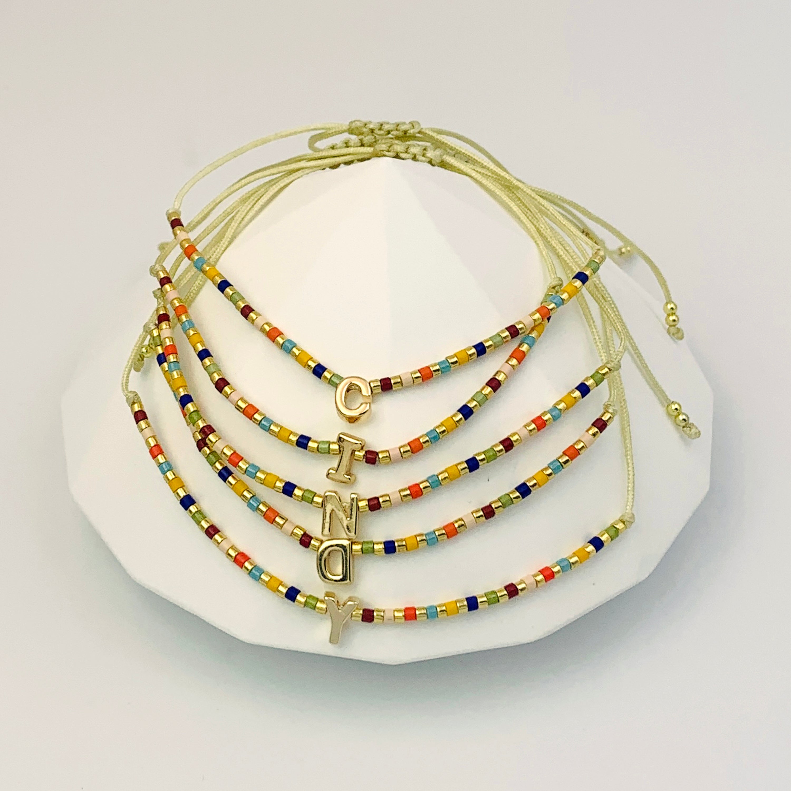 Colorful Beaded Name Bracelet