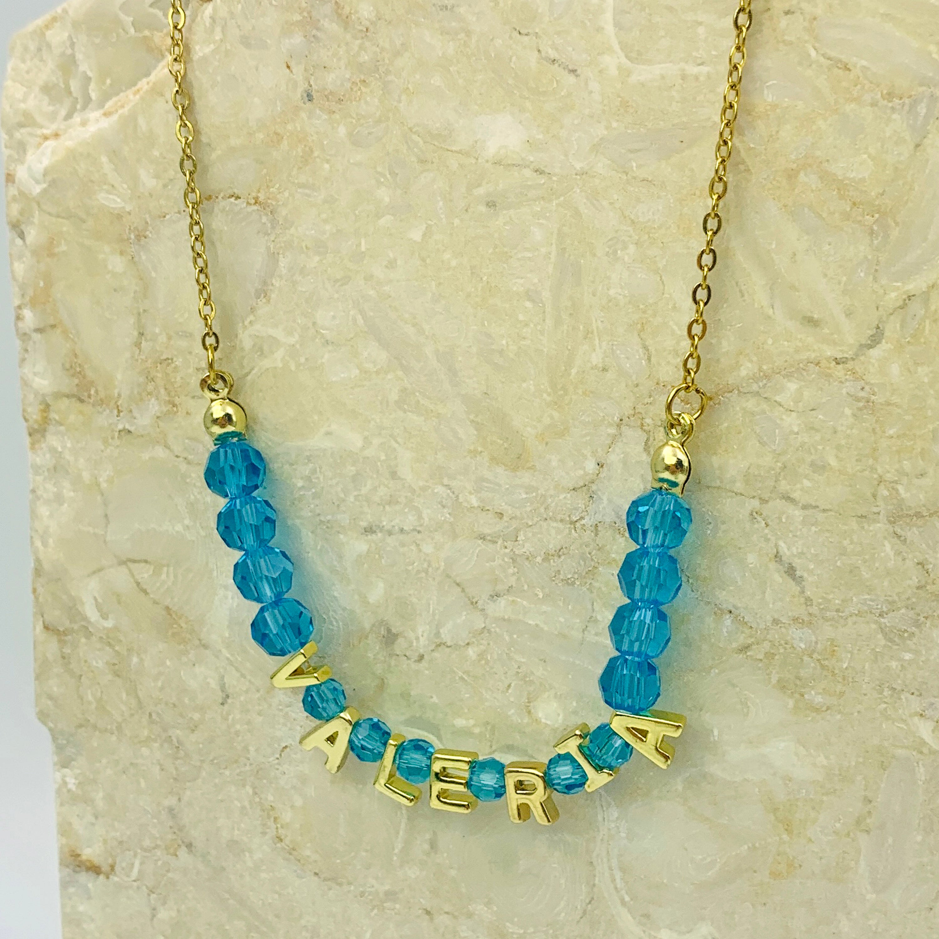 Collar personalizado de cristal turquesa