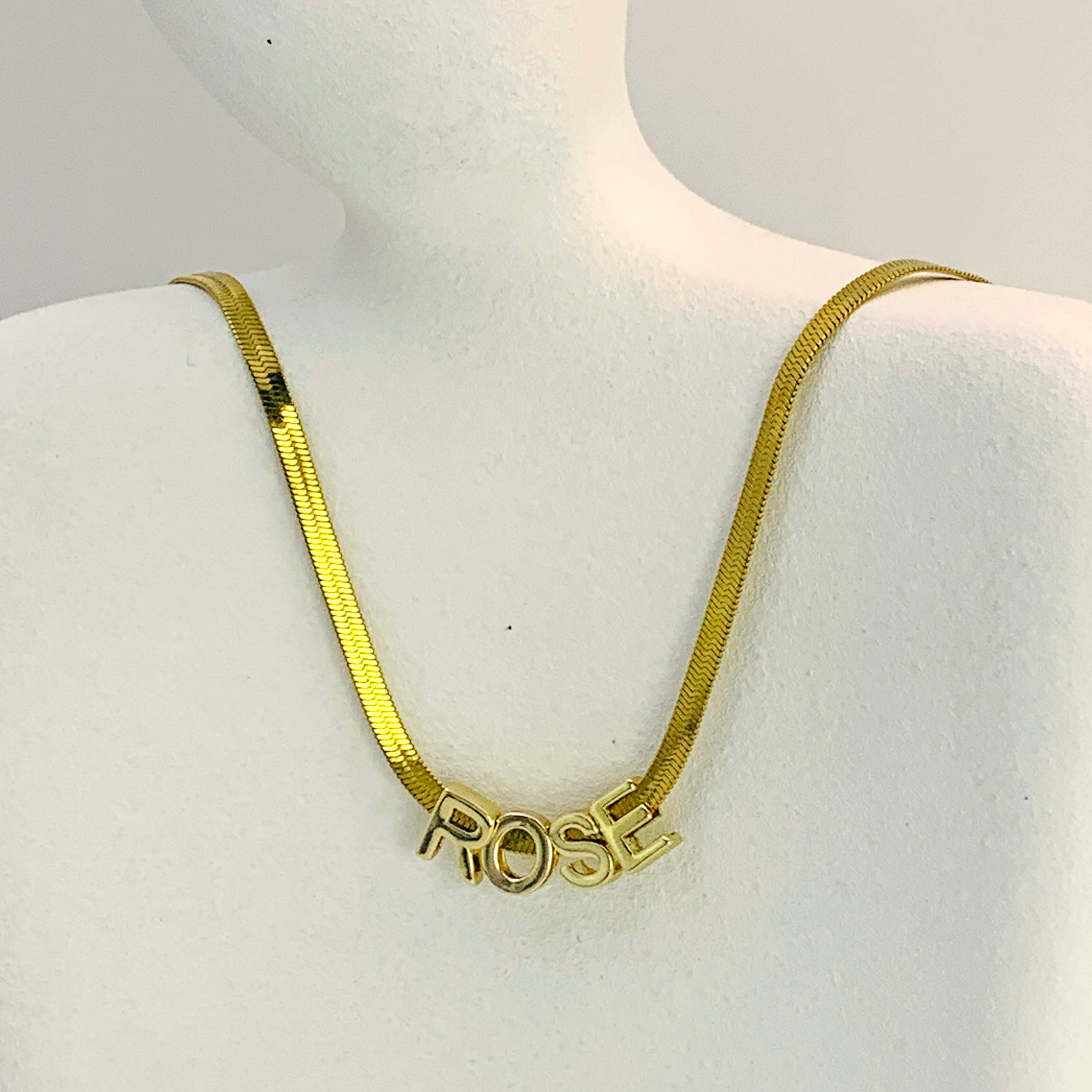 Modern Script Custom Snake Chain