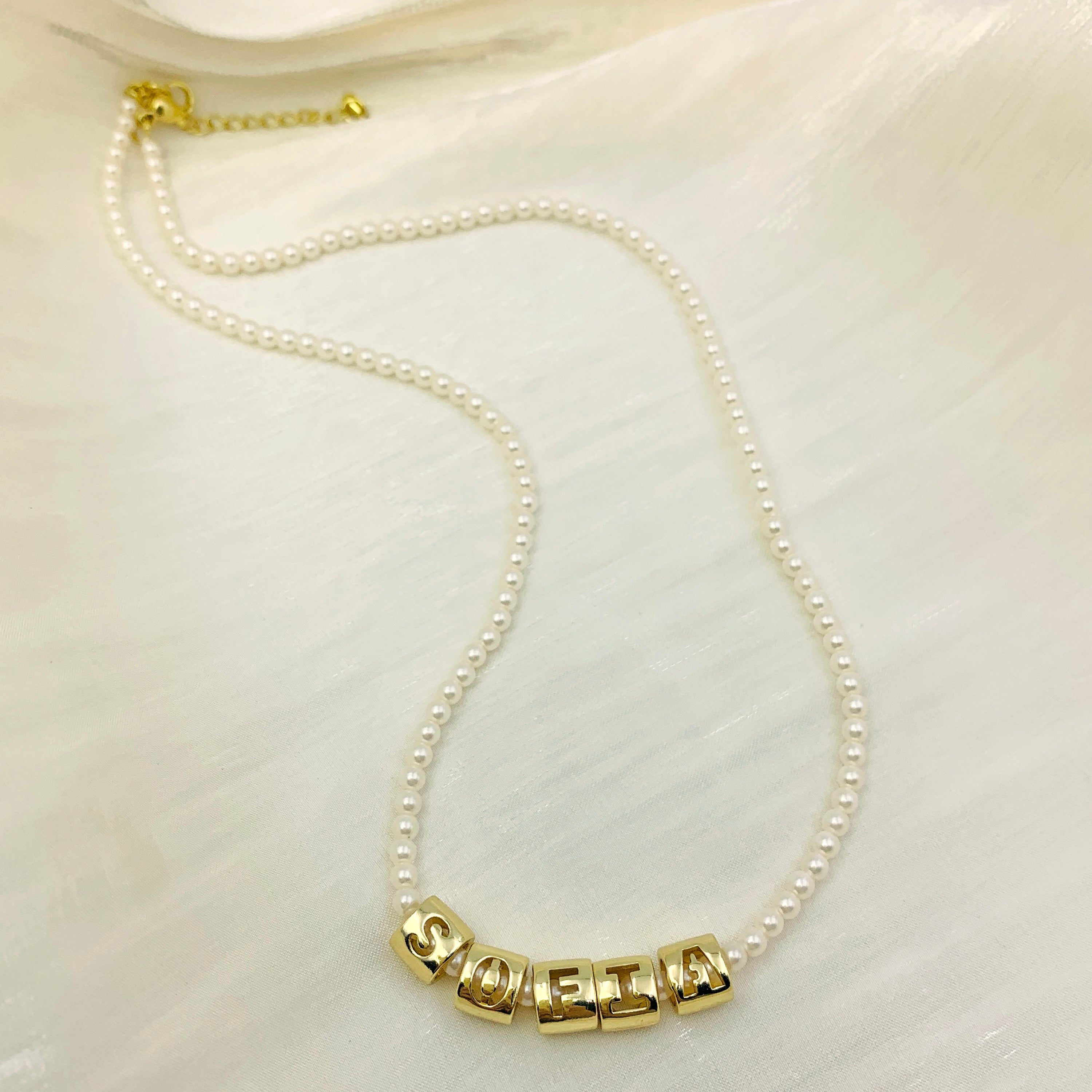 Custom Pearl Letter Necklace