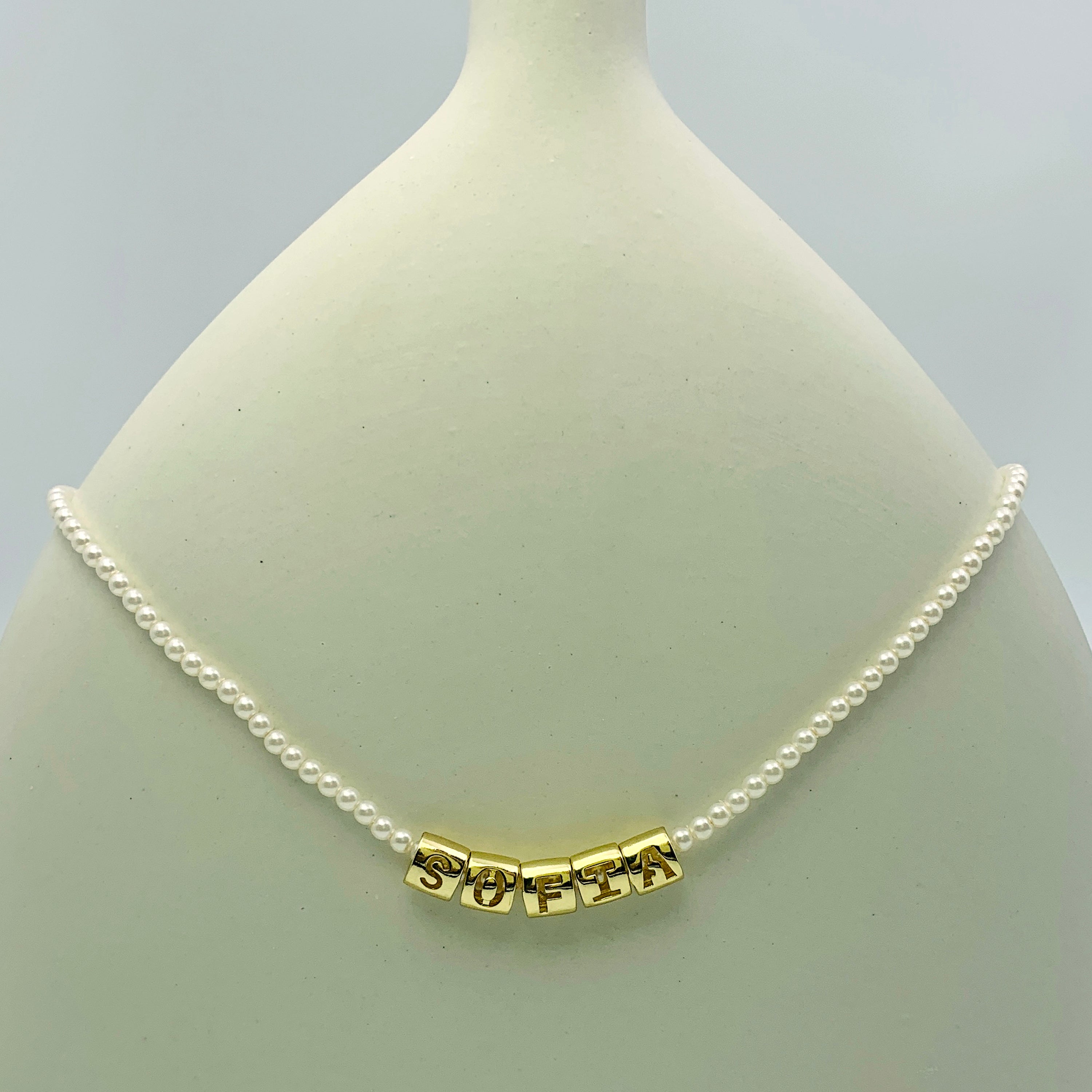 Custom Pearl Letter Necklace