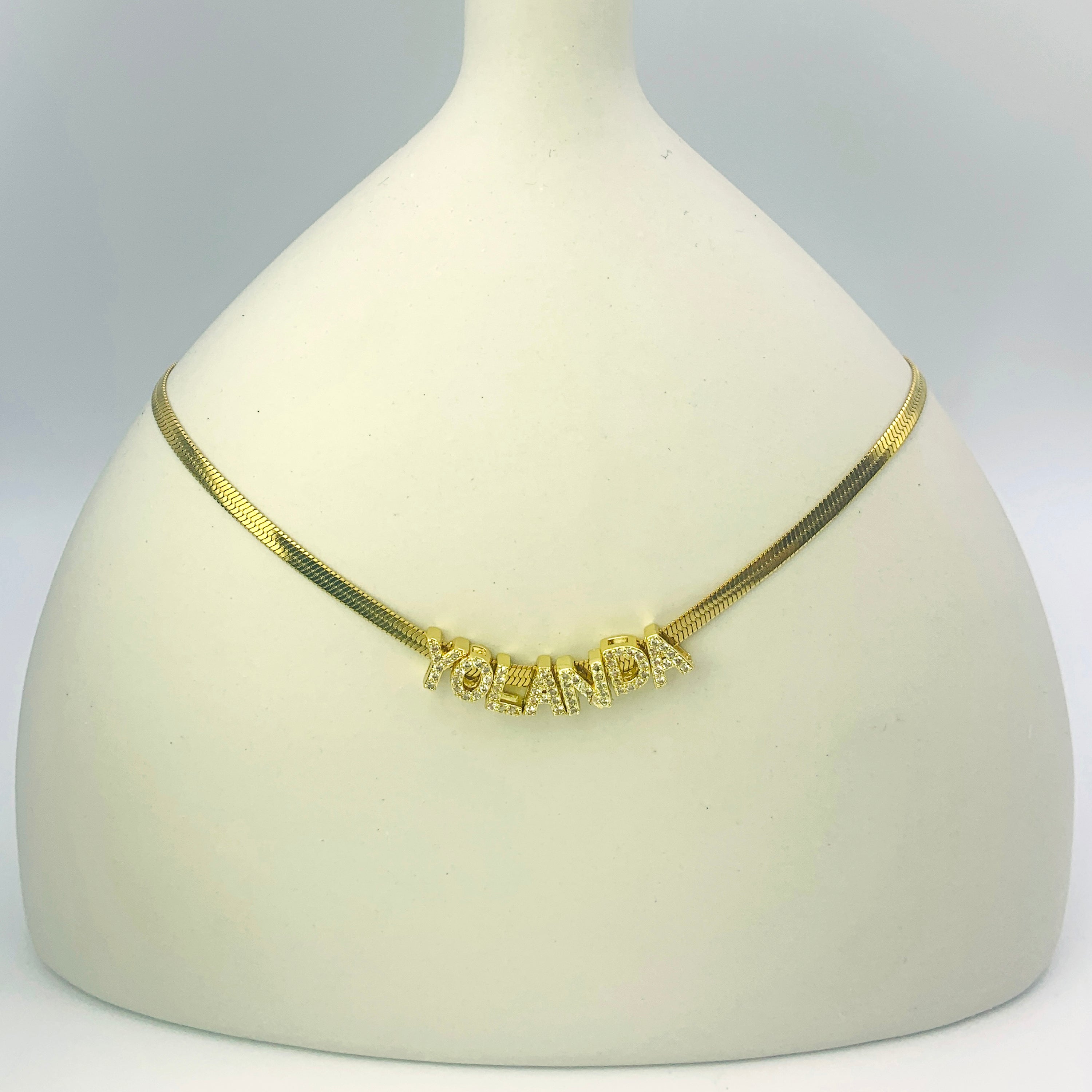 Modern Shine Script Custom Snake Chain