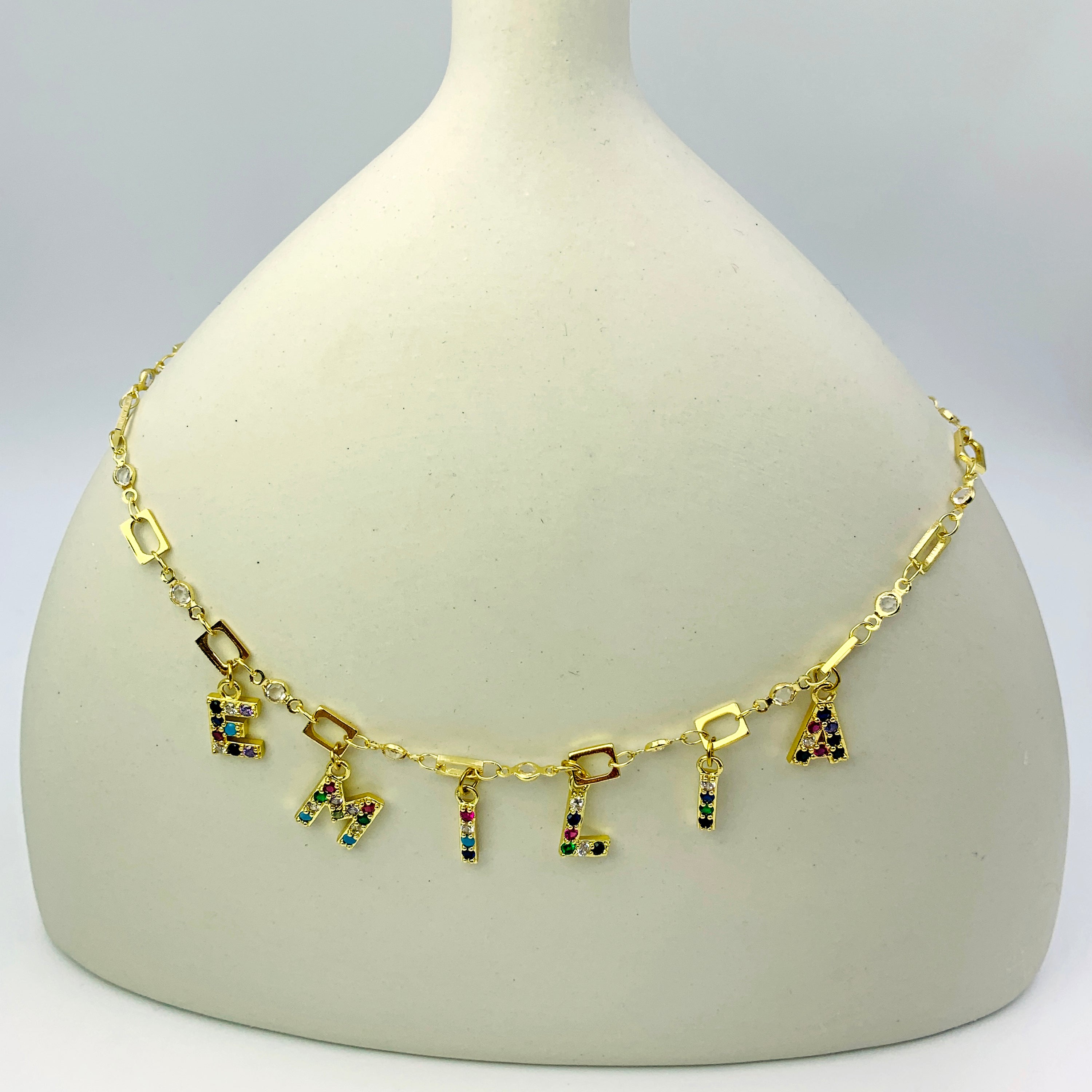Rainbow Letter Custom Necklace