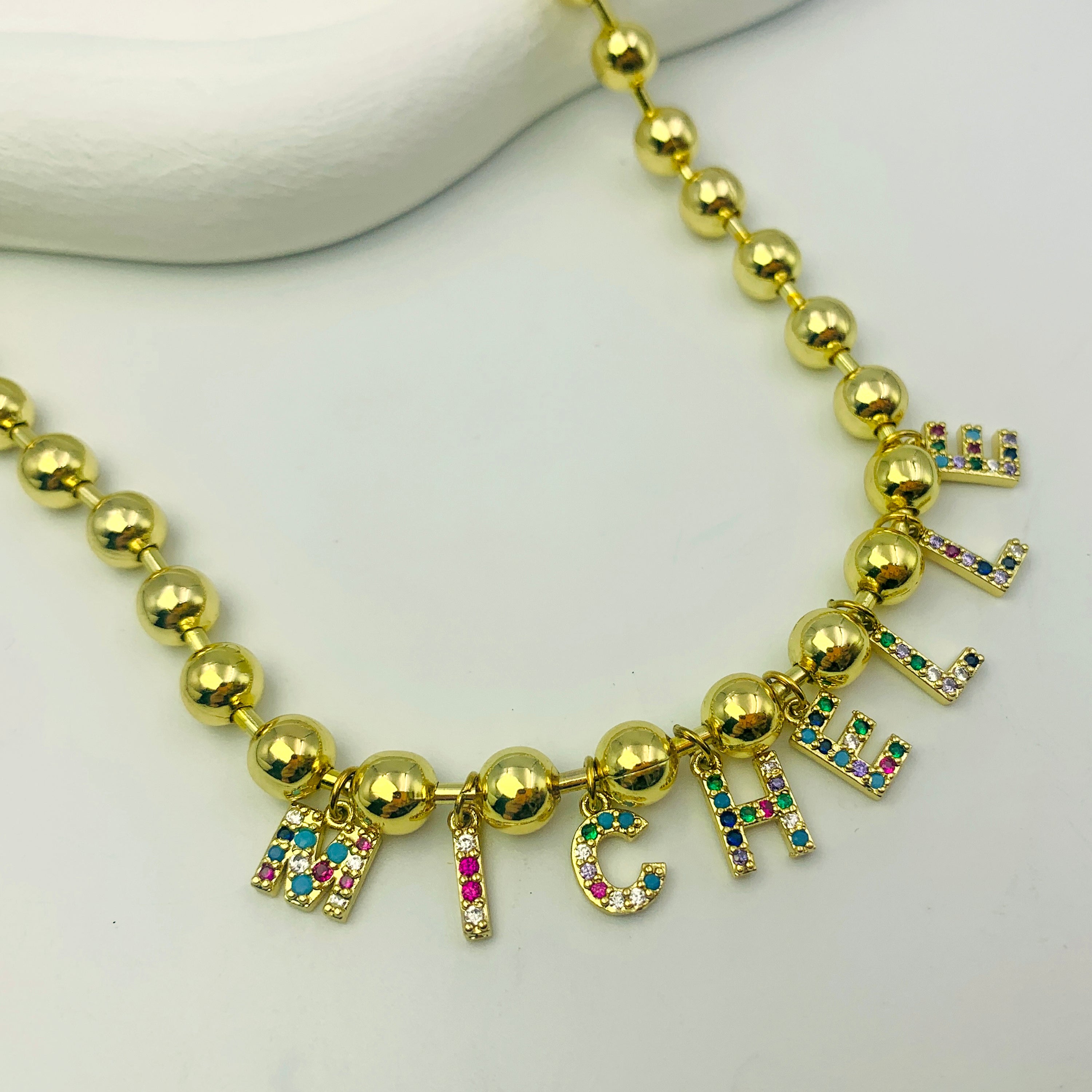 Collar personalizado de cuentas de arcoíris