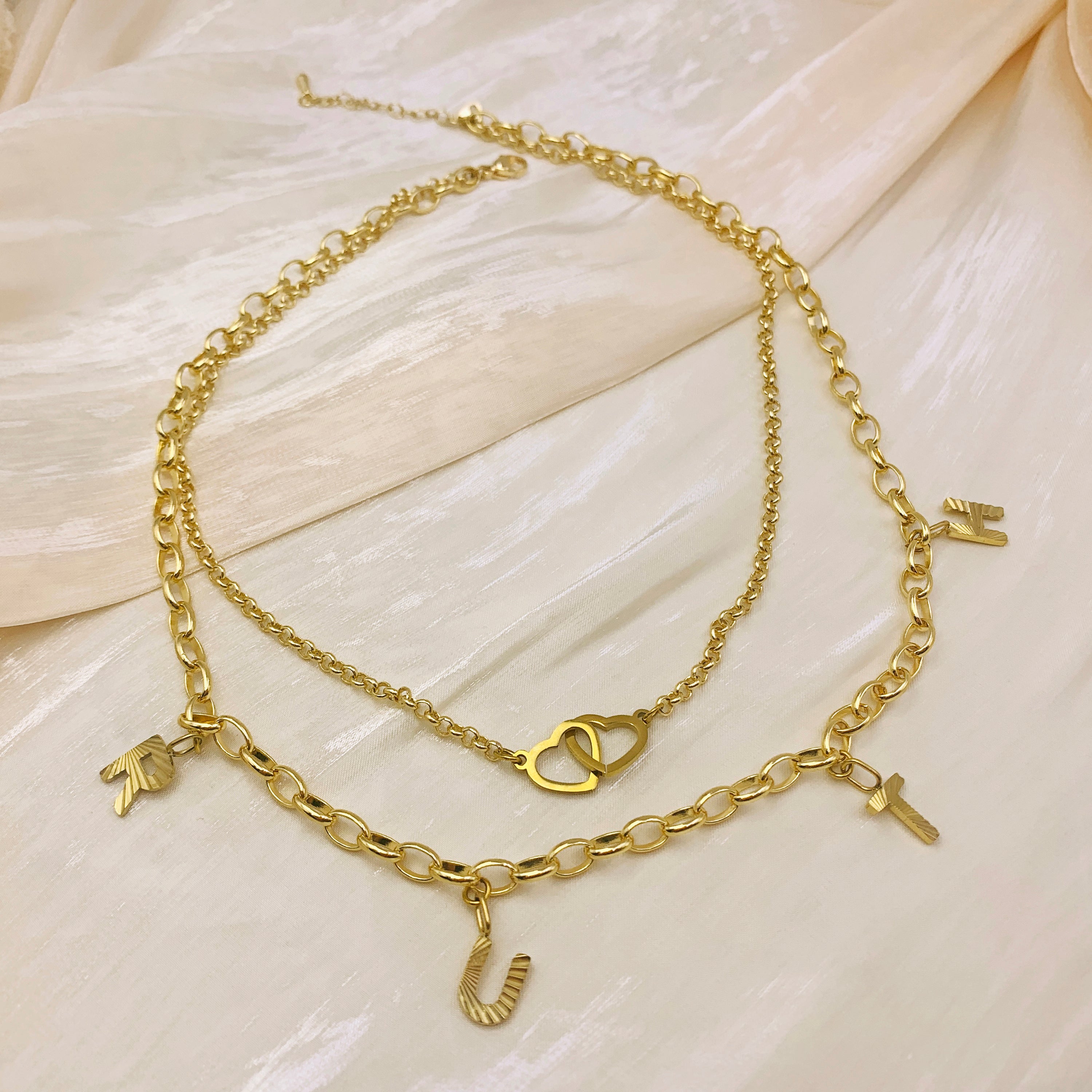 Linked Hearts Custom Layered Necklace