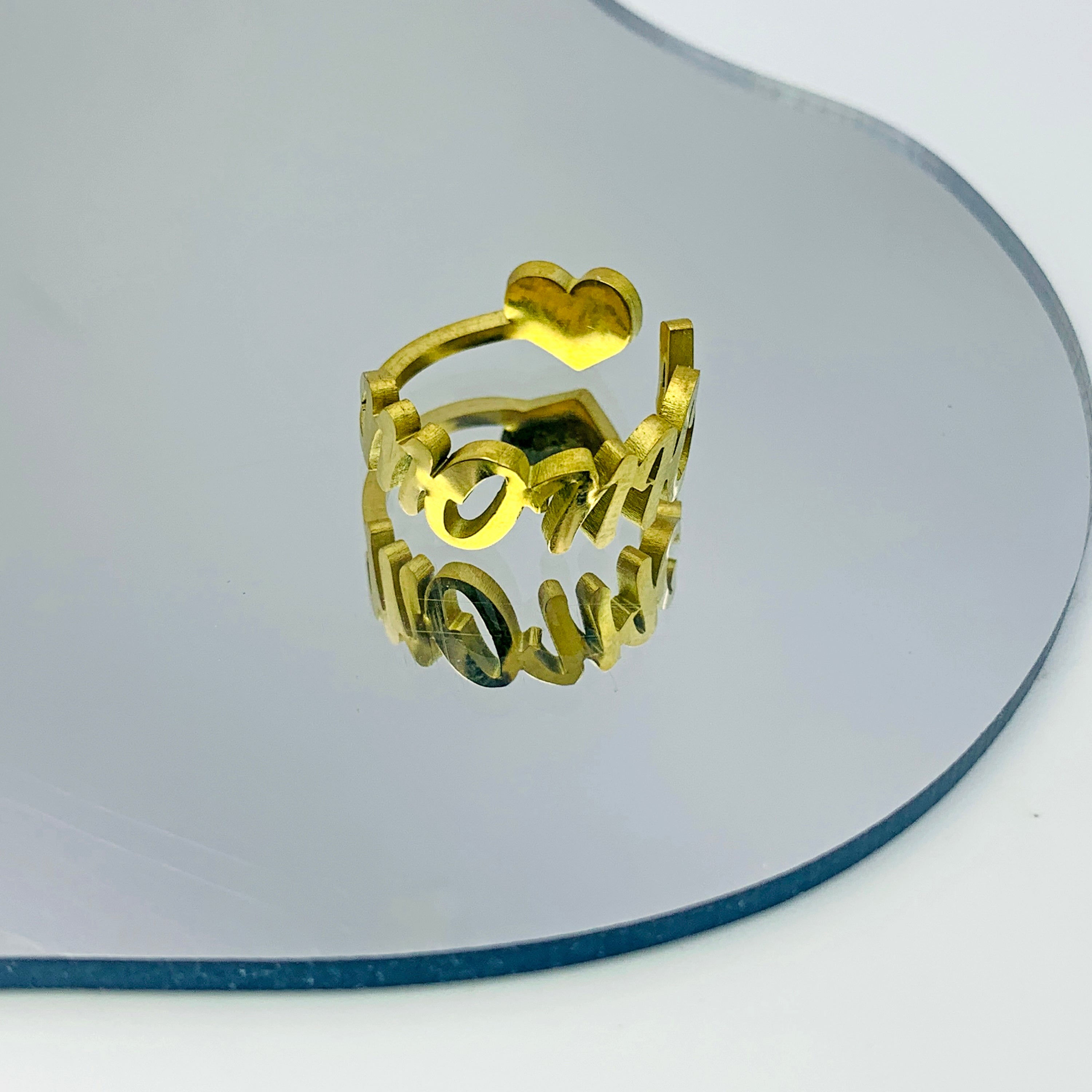 Heartfelt Custom Name Ring