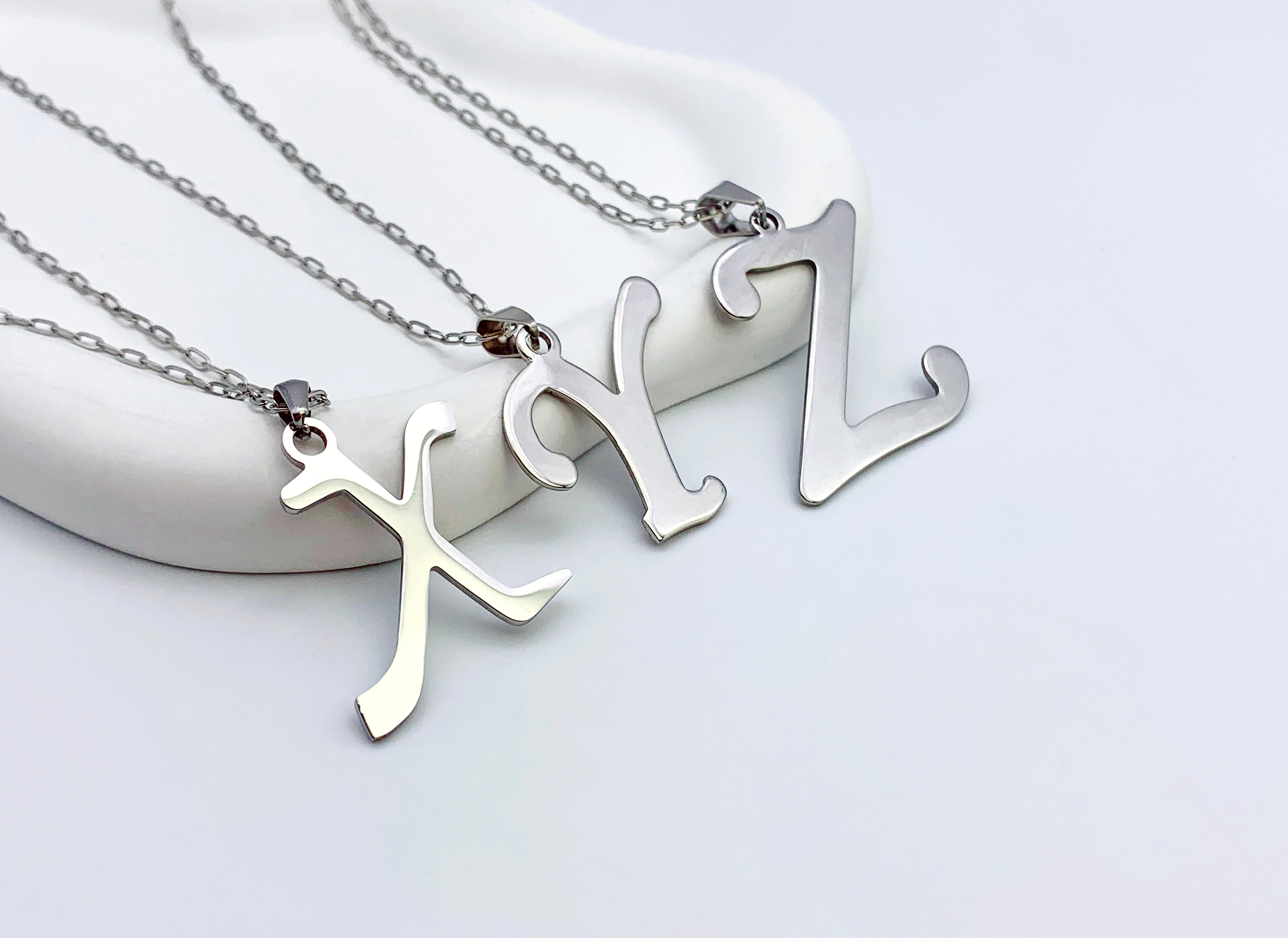 Delicate Cursive Letter Charm Necklace