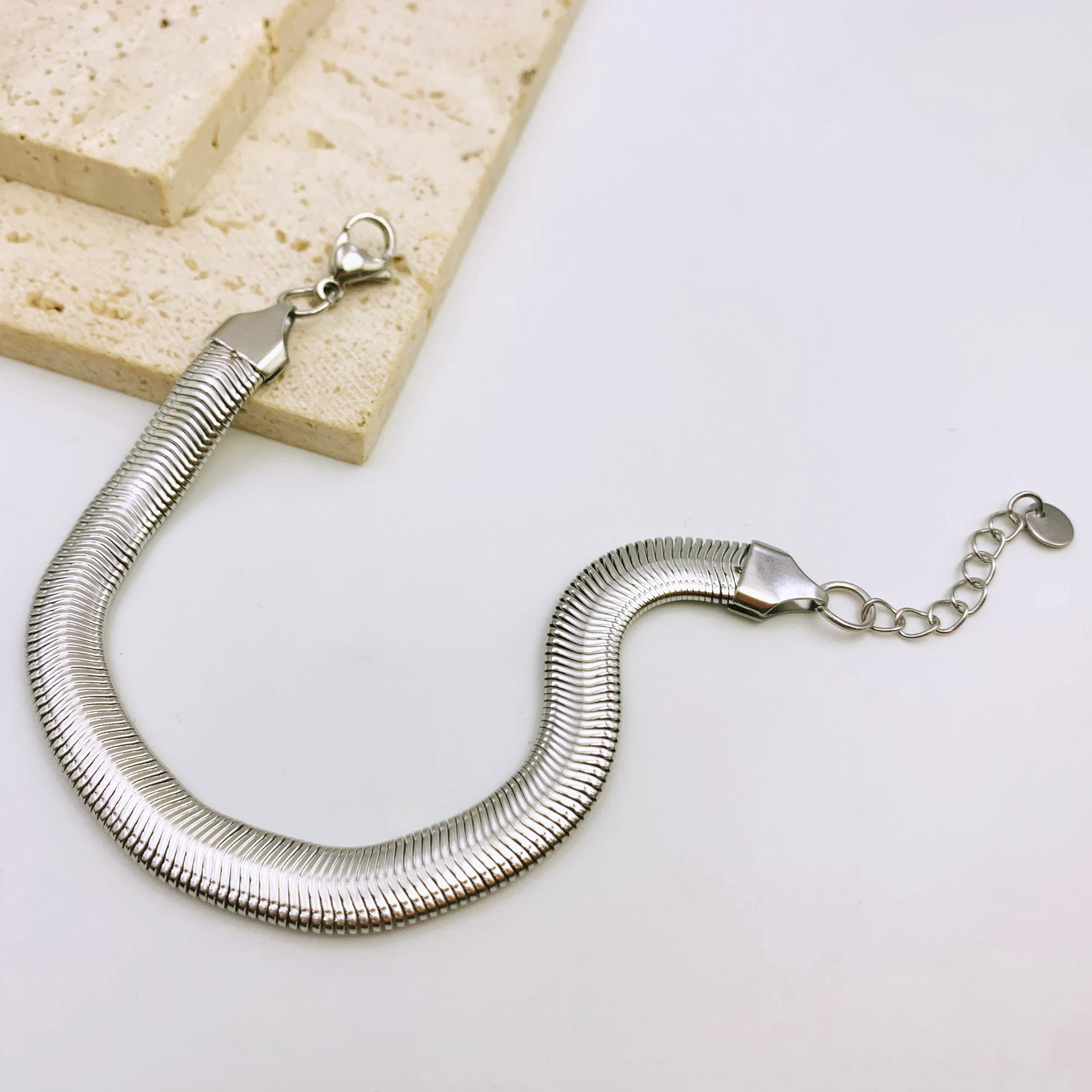 Silver Sleek Snake Bracelet
