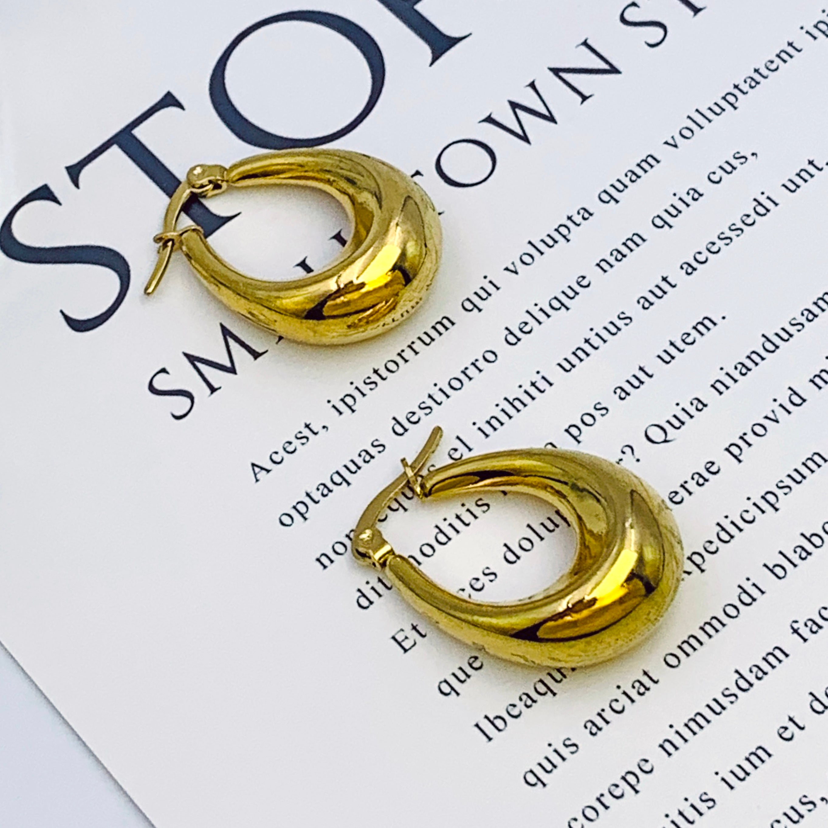 Gold Chunky Sculptural Hoops