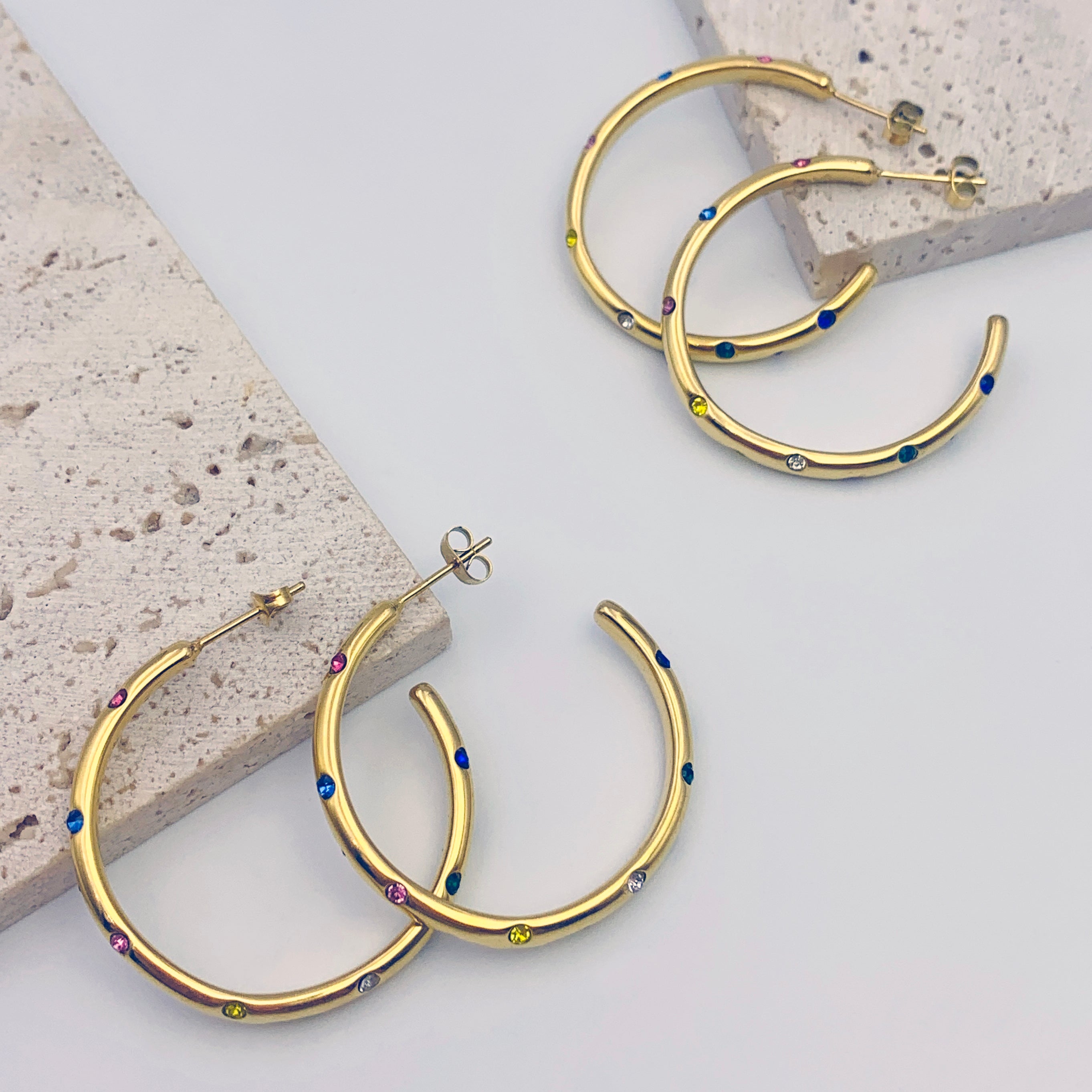 Pendientes de aro de cristal