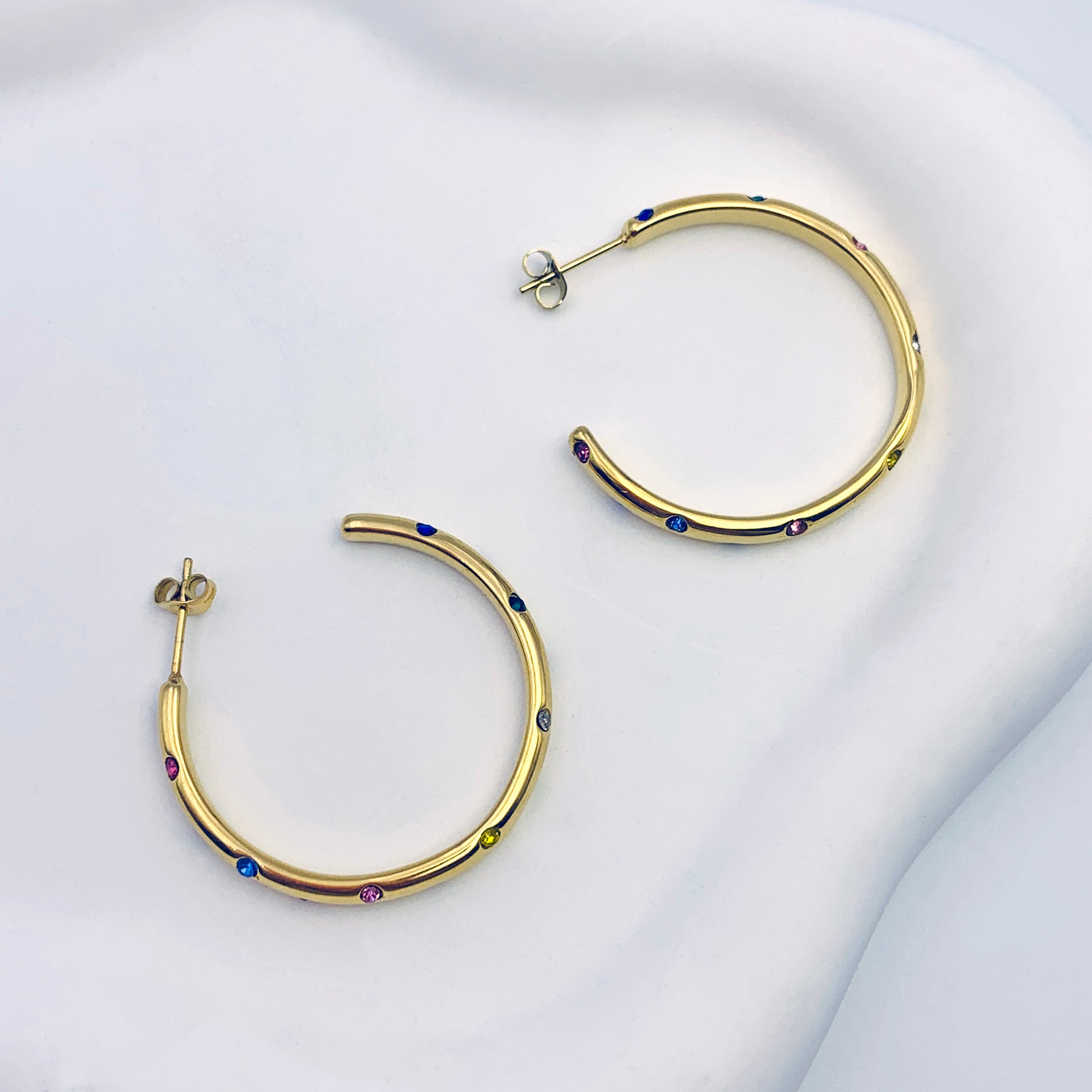 Pendientes de aro de cristal