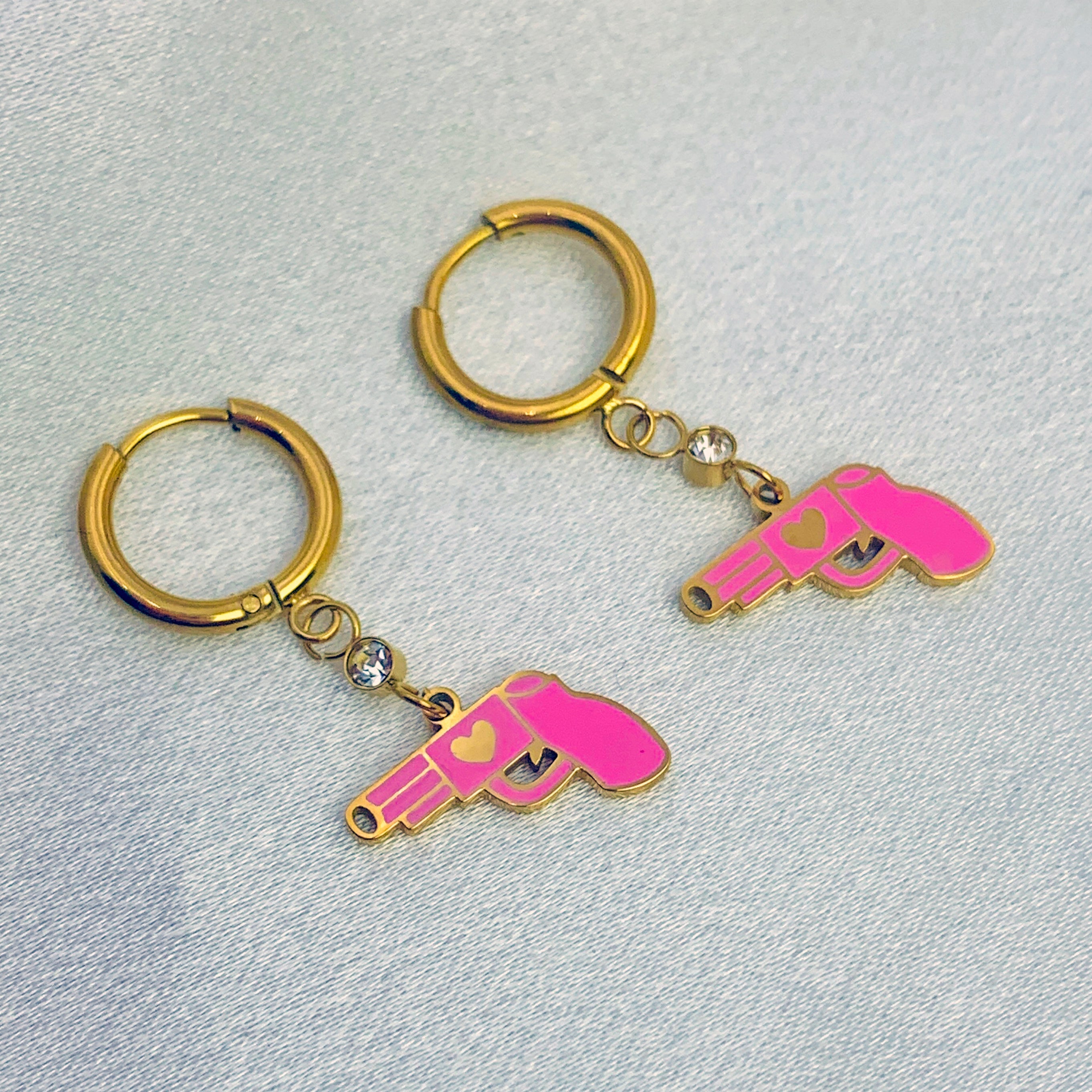 Pendientes Pistolas Rosas