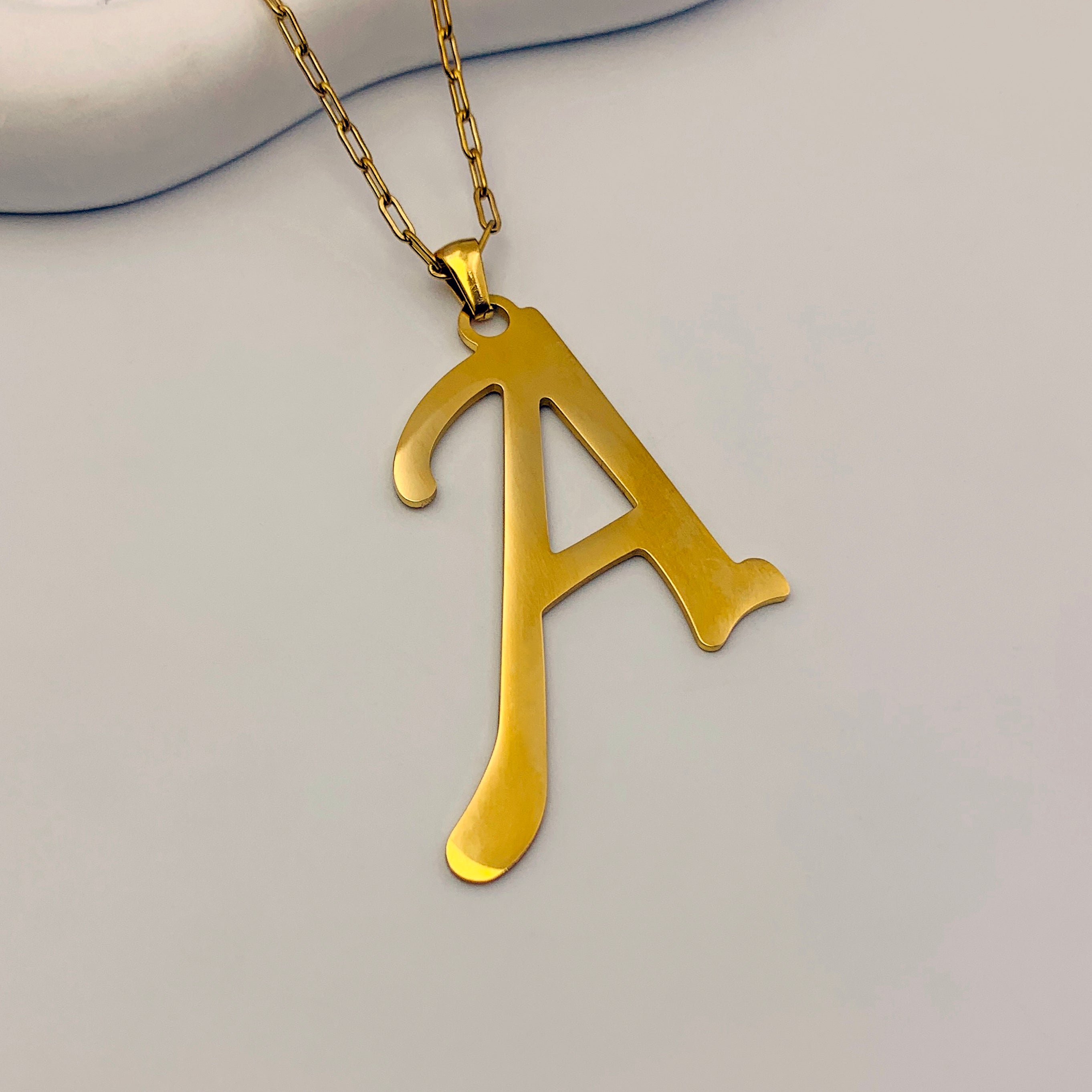 Delicate Cursive Letter Charm Necklace