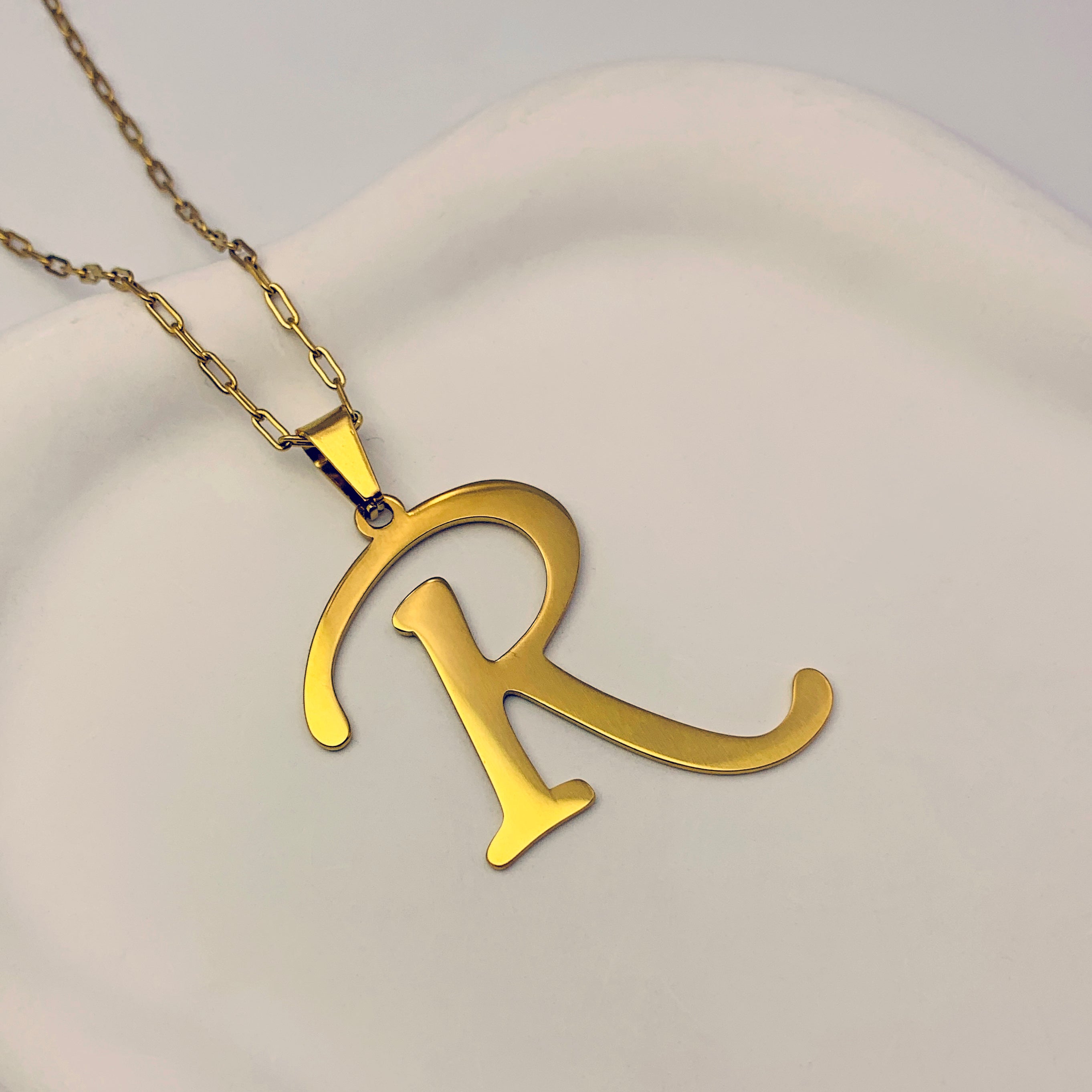 Delicate Cursive Letter Charm Necklace
