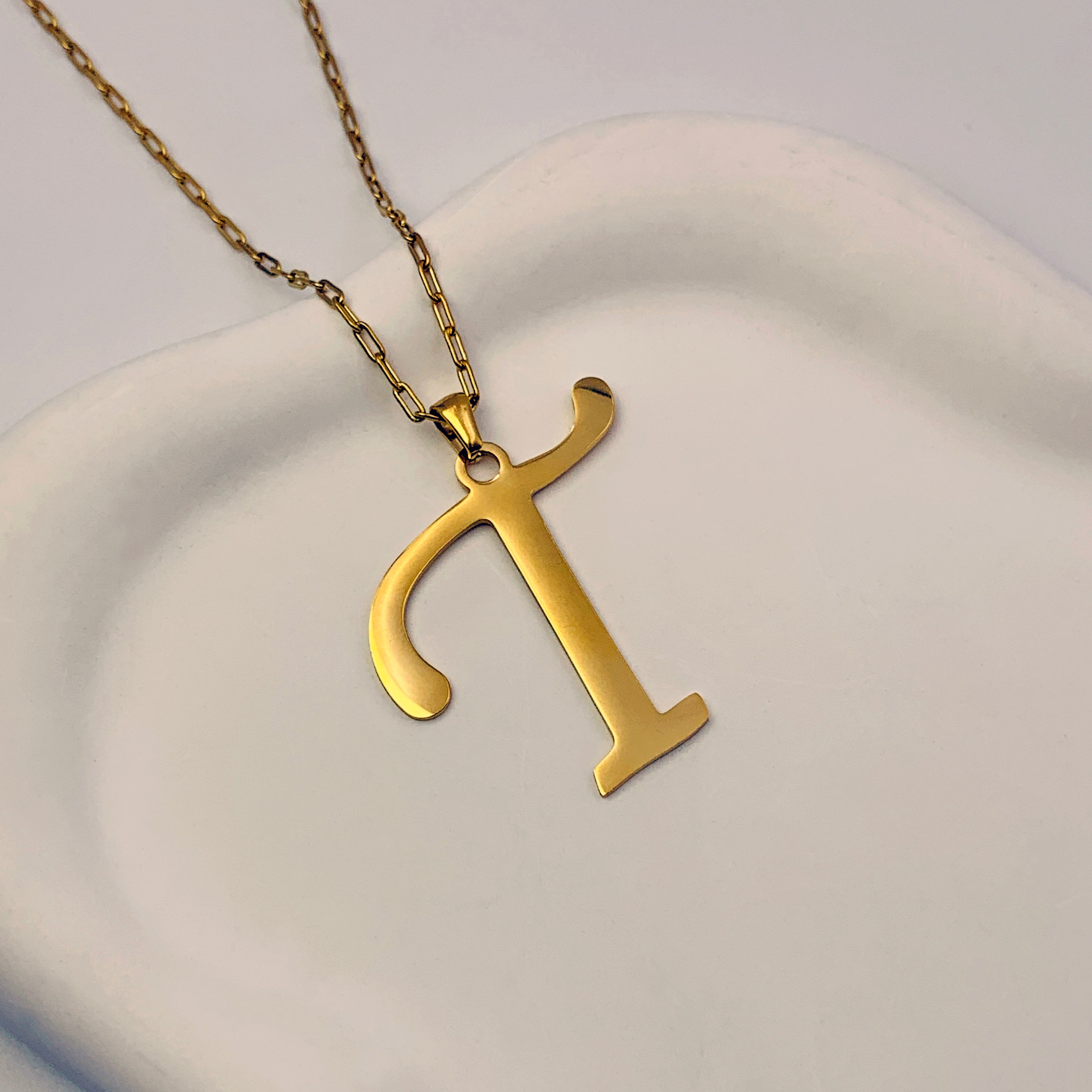 Delicate Cursive Letter Charm Necklace