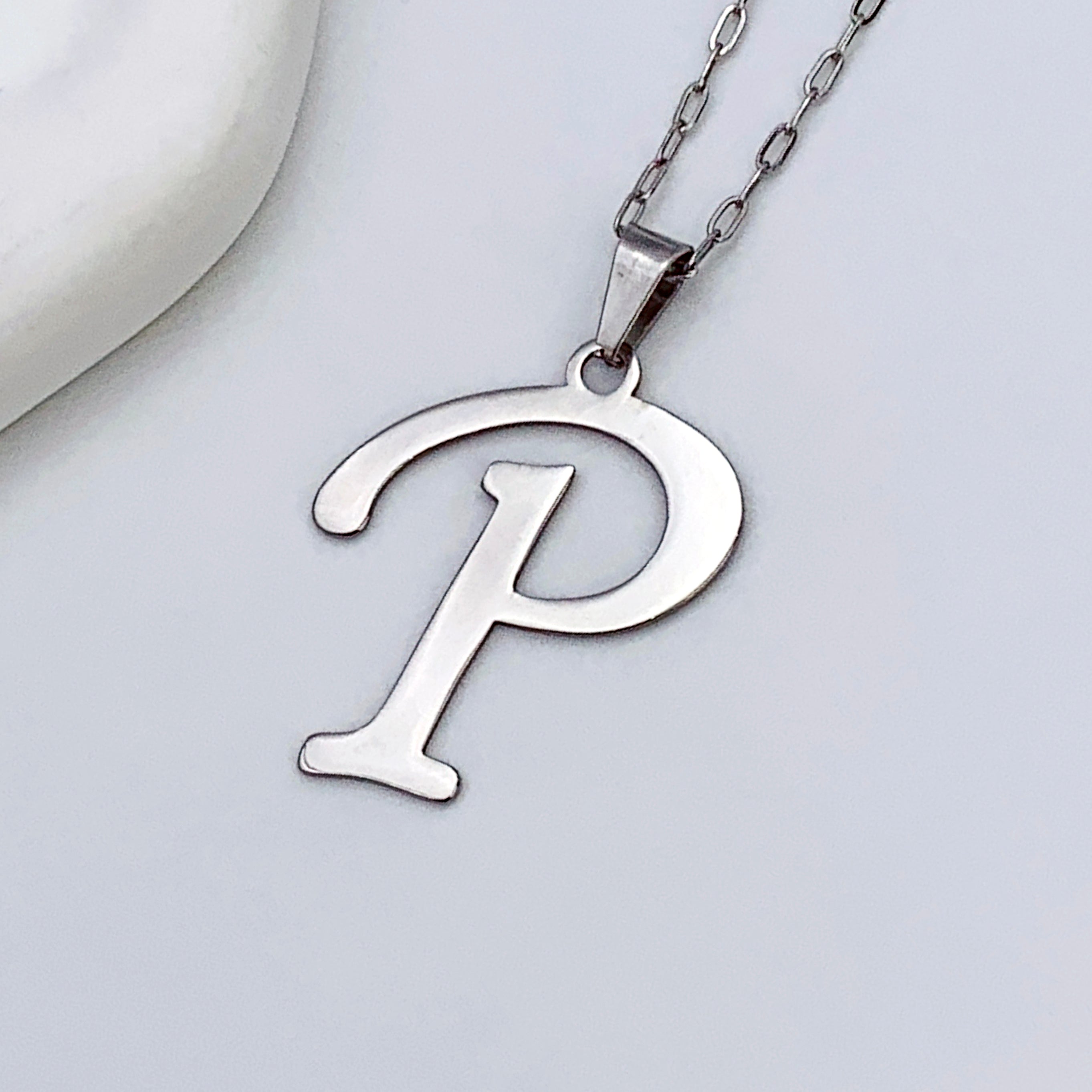 Delicate Cursive Letter Charm Necklace