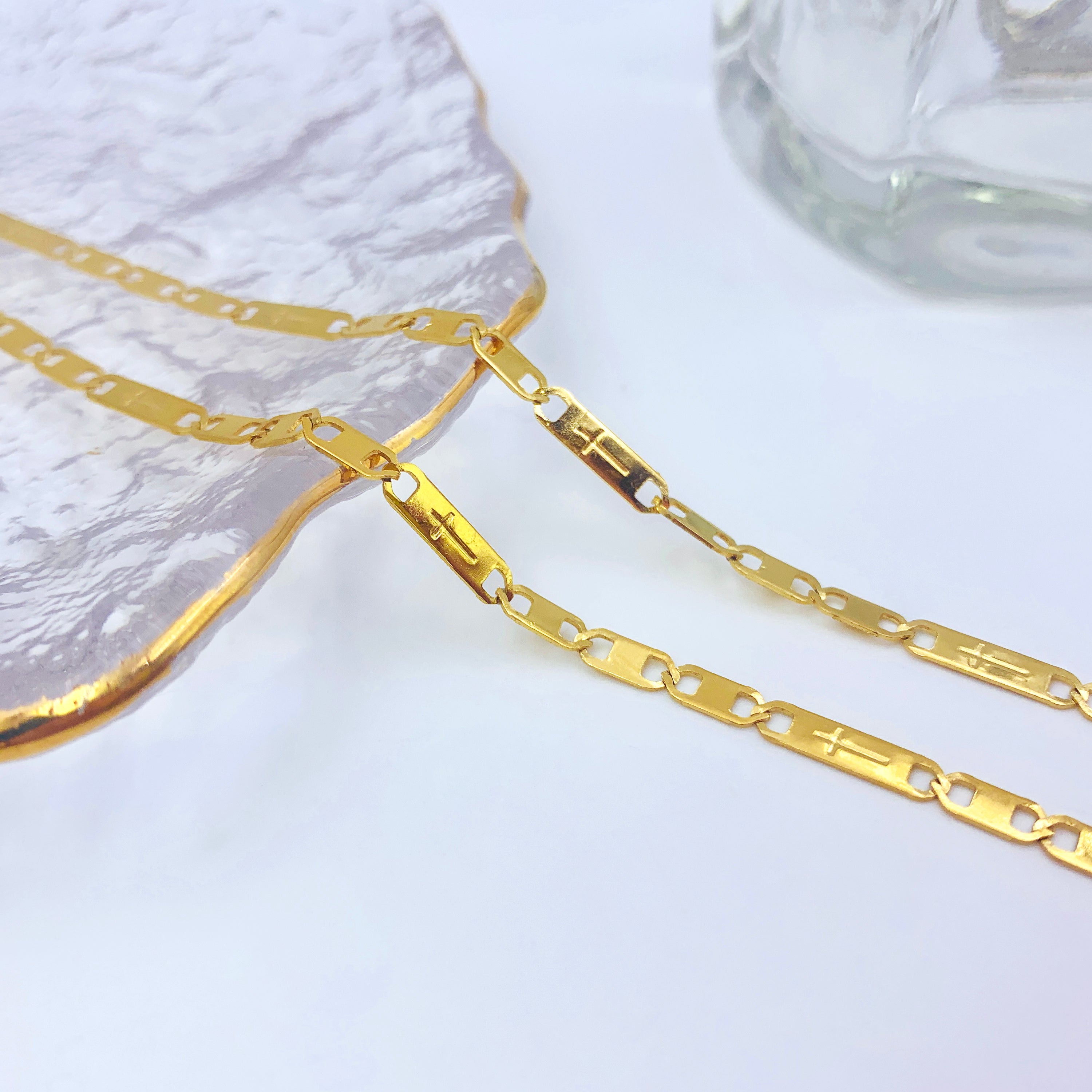 Subtle Cross Paperclip Chain