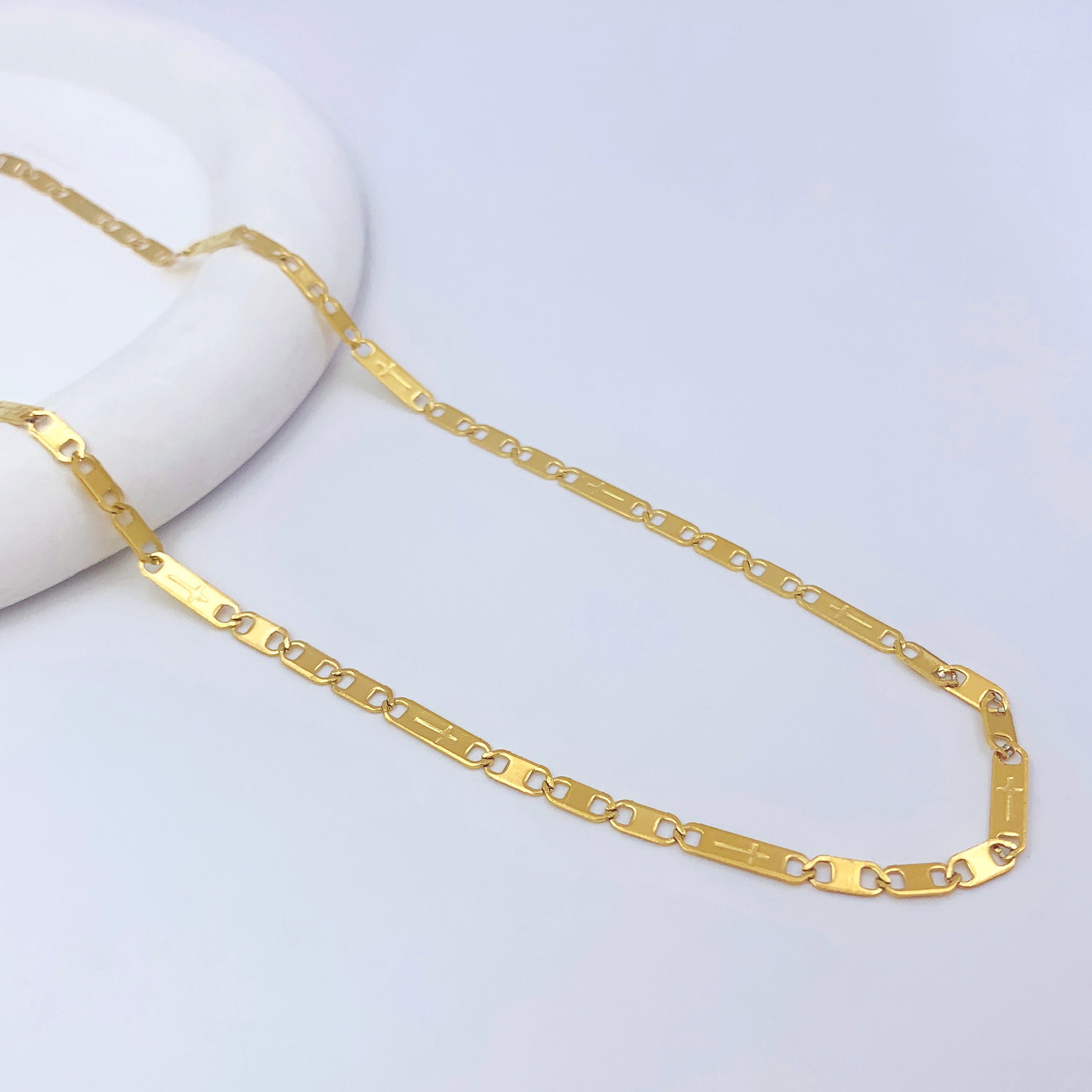 Subtle Cross Paperclip Chain