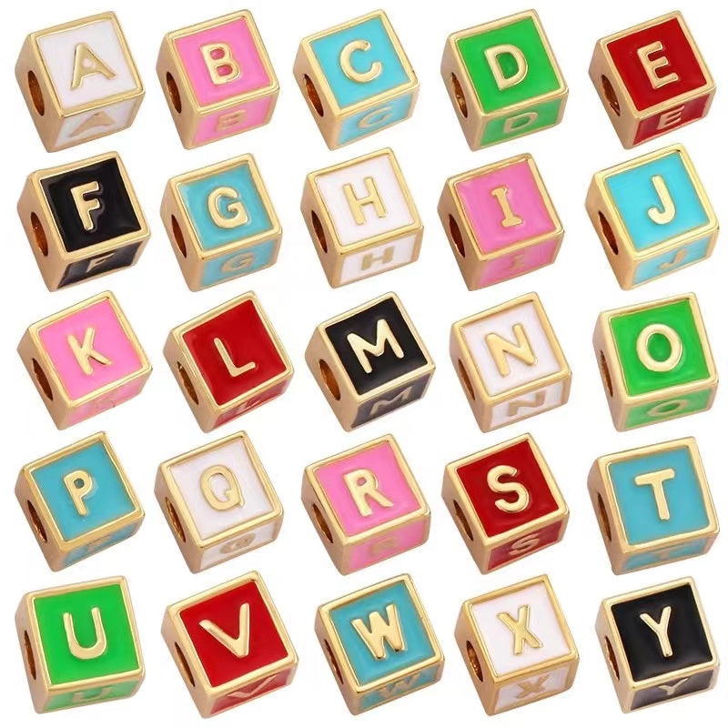 Colorful Cube Name Necklace