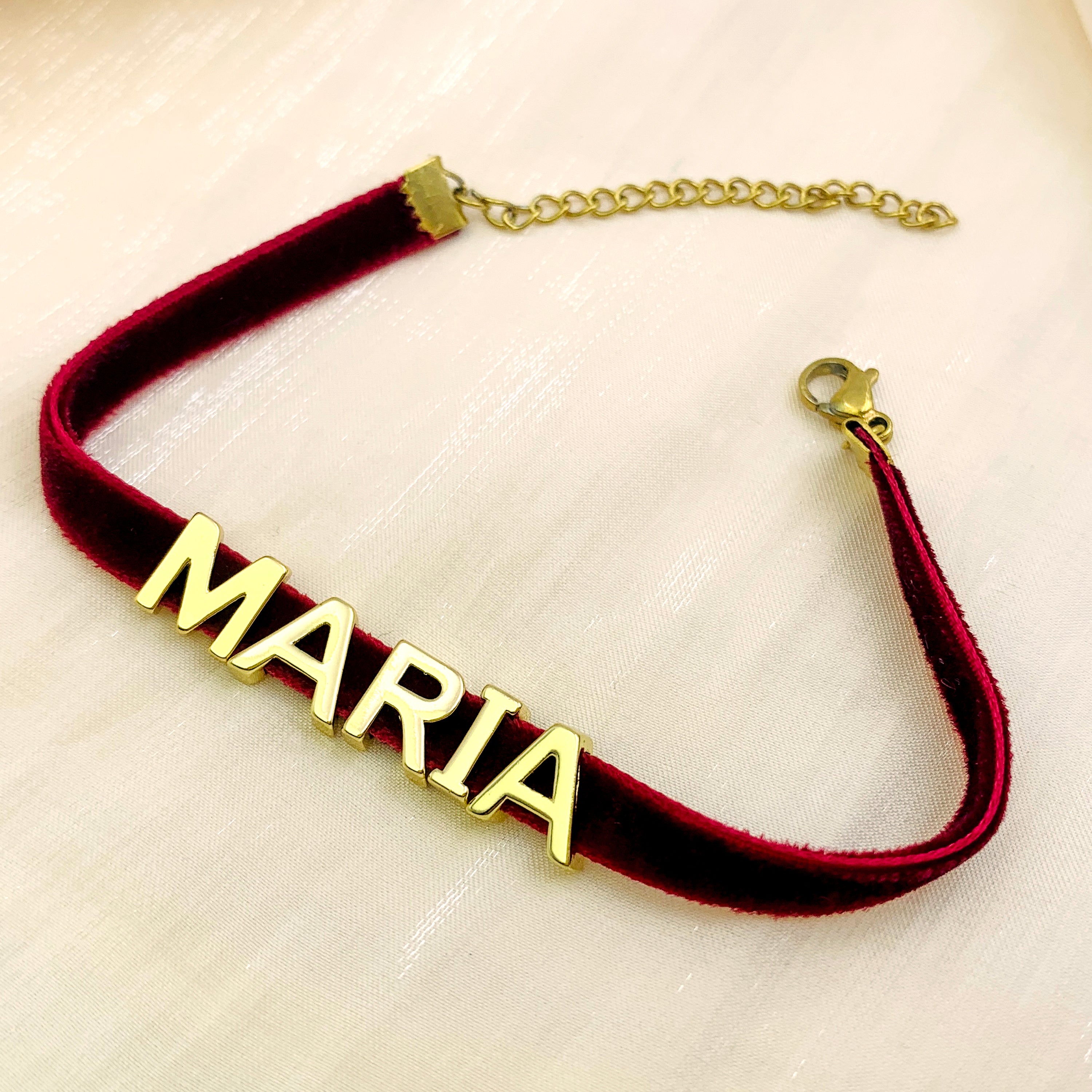 Velvet Charm Name Bracelet