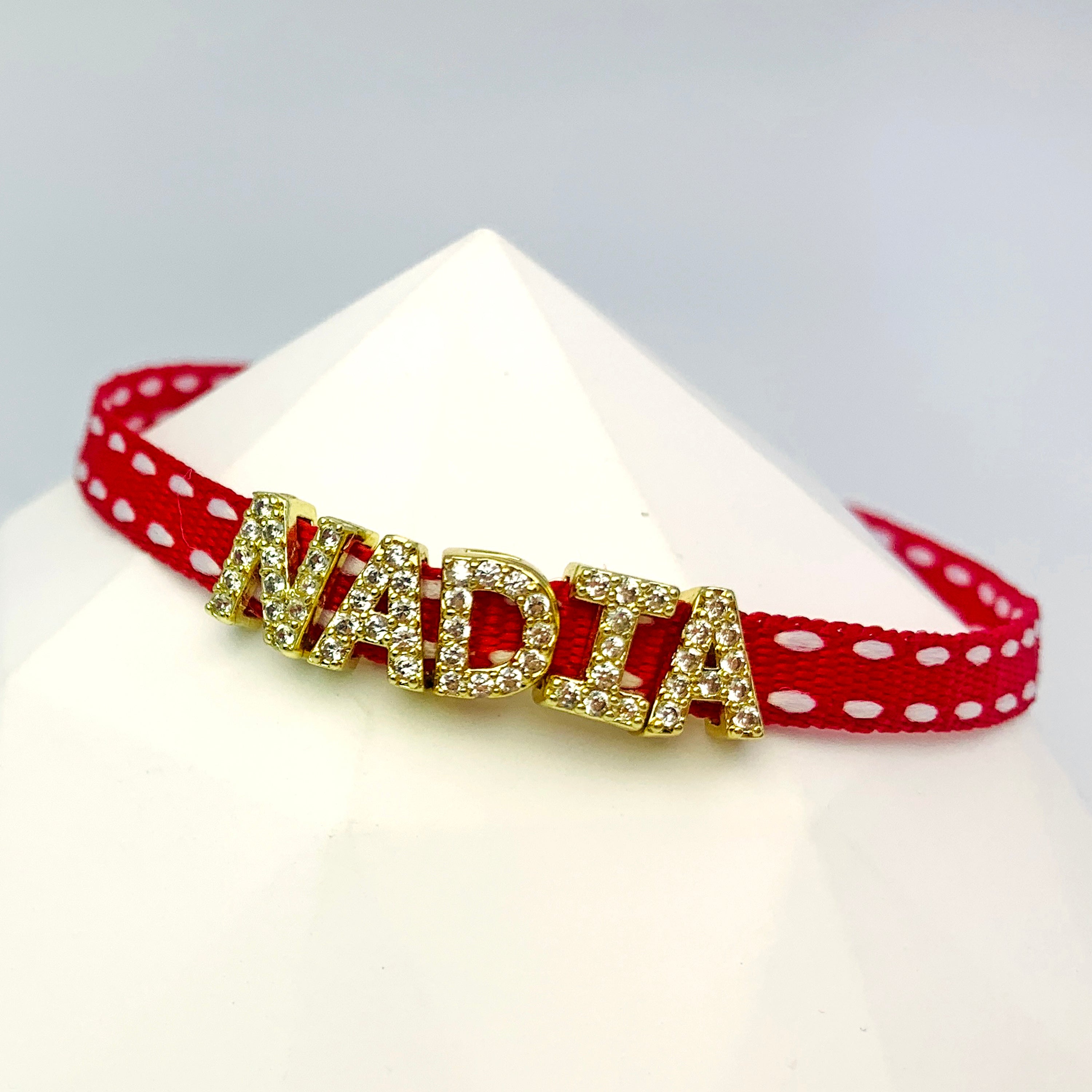 Sparkle Ribbon Name Bracelet