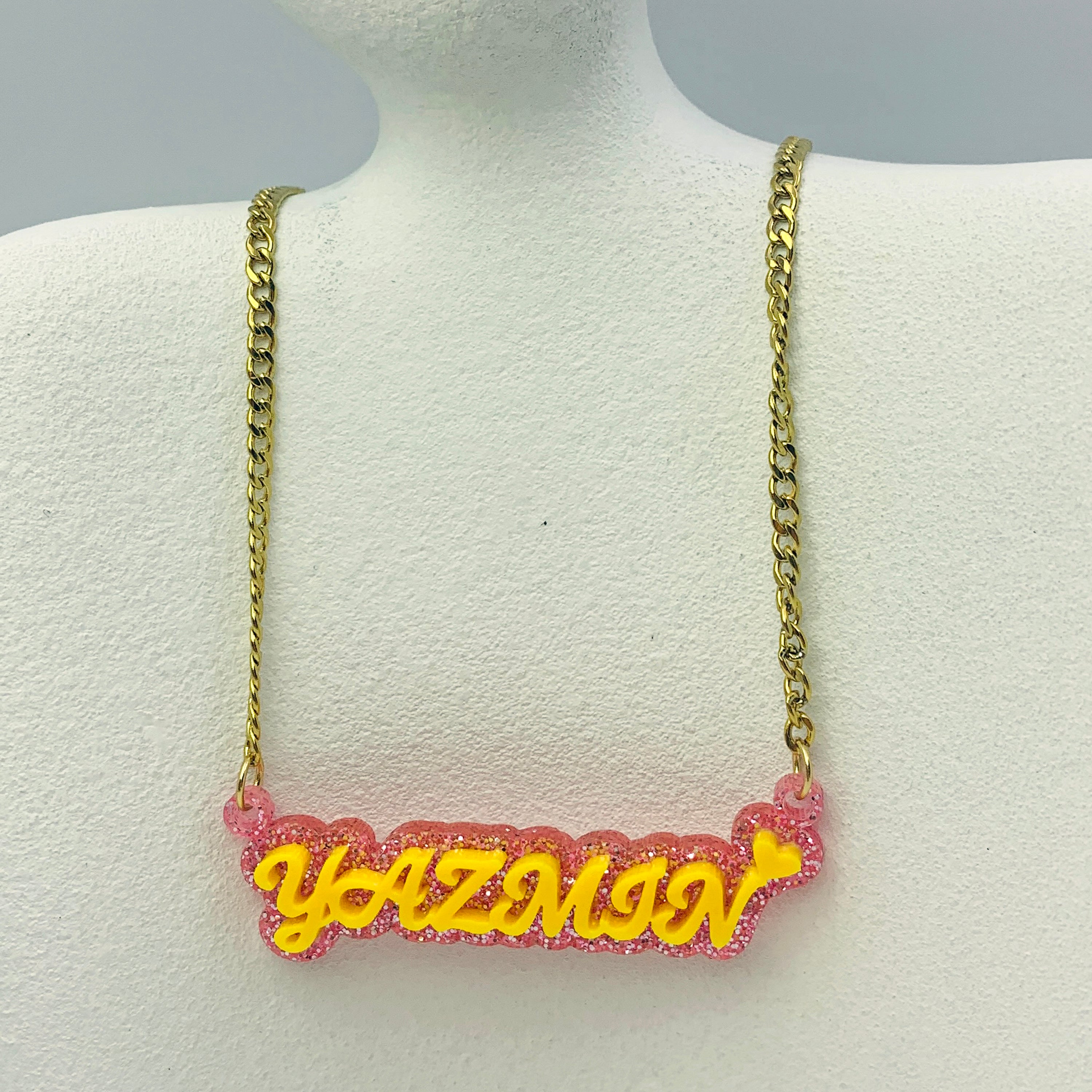 Custom Glitter Name Necklace