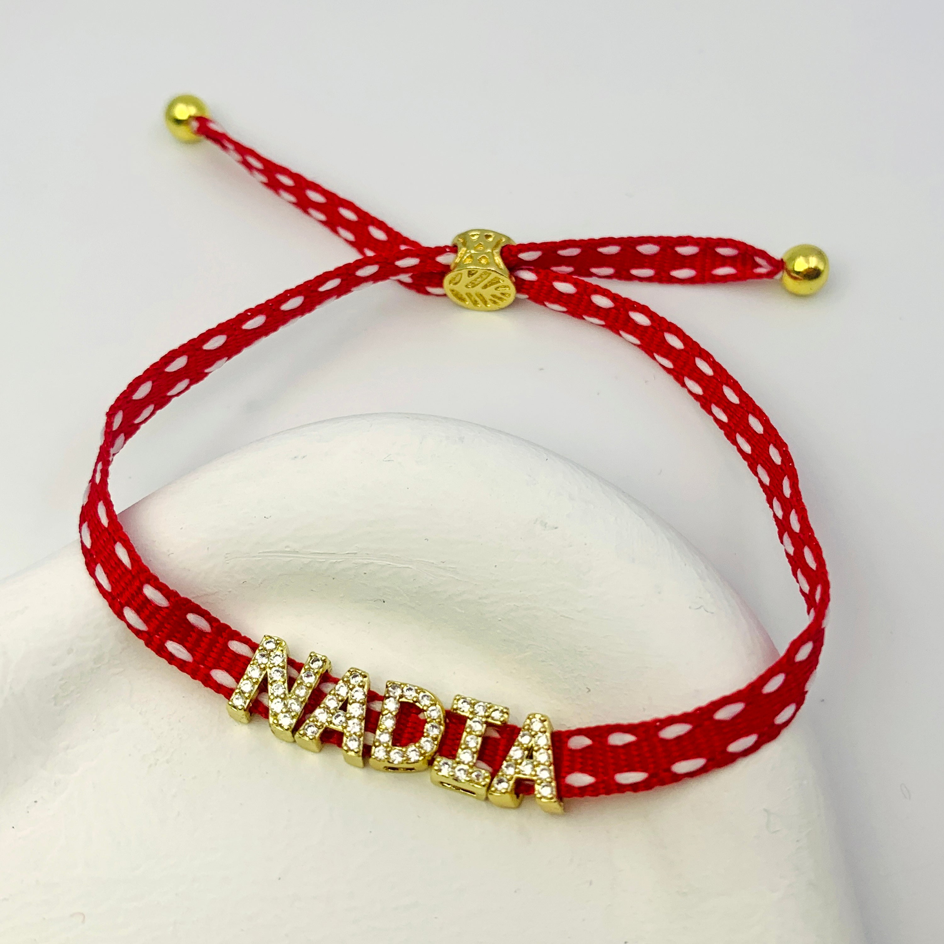 Sparkle Ribbon Name Bracelet