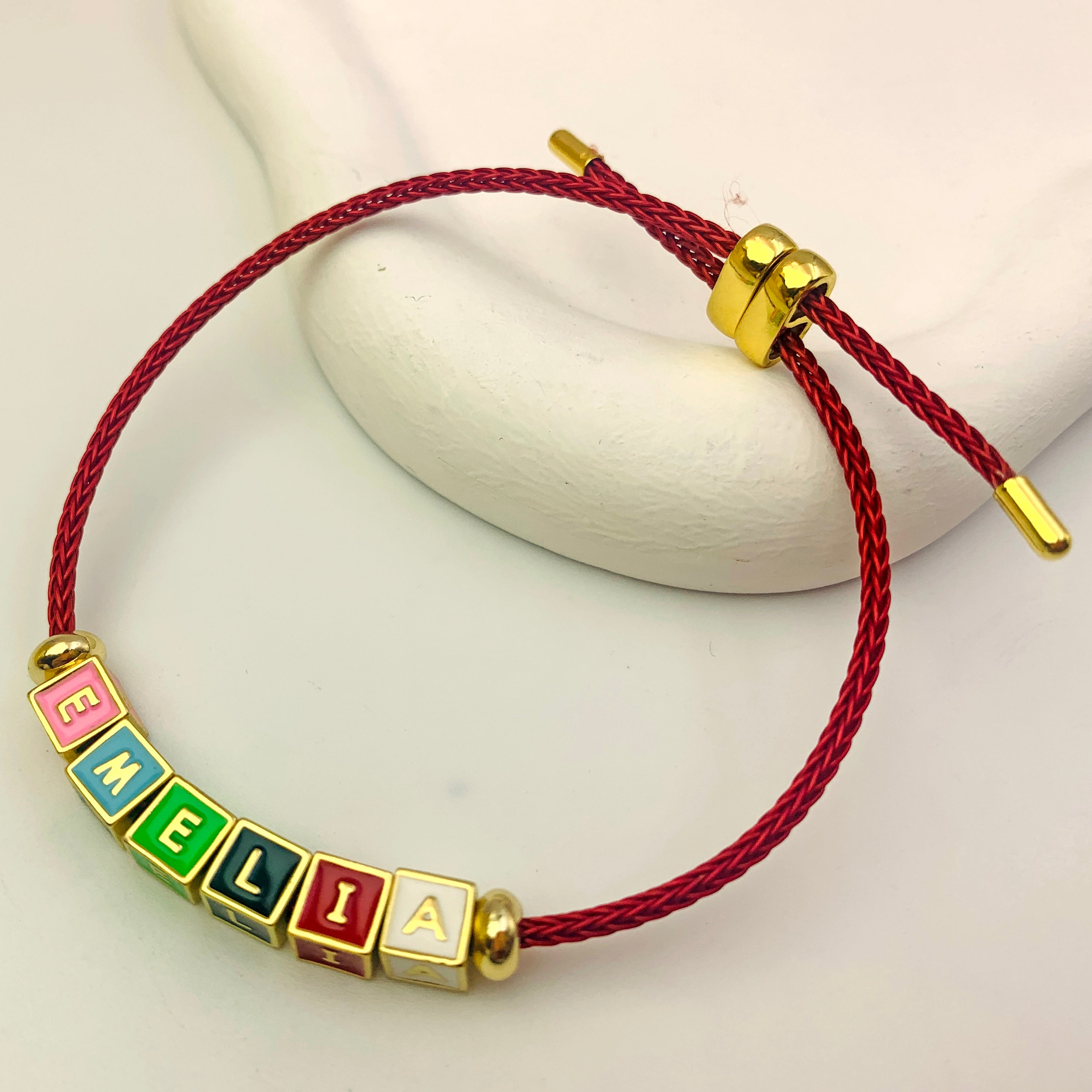 Colorful Cube Name Bracelet