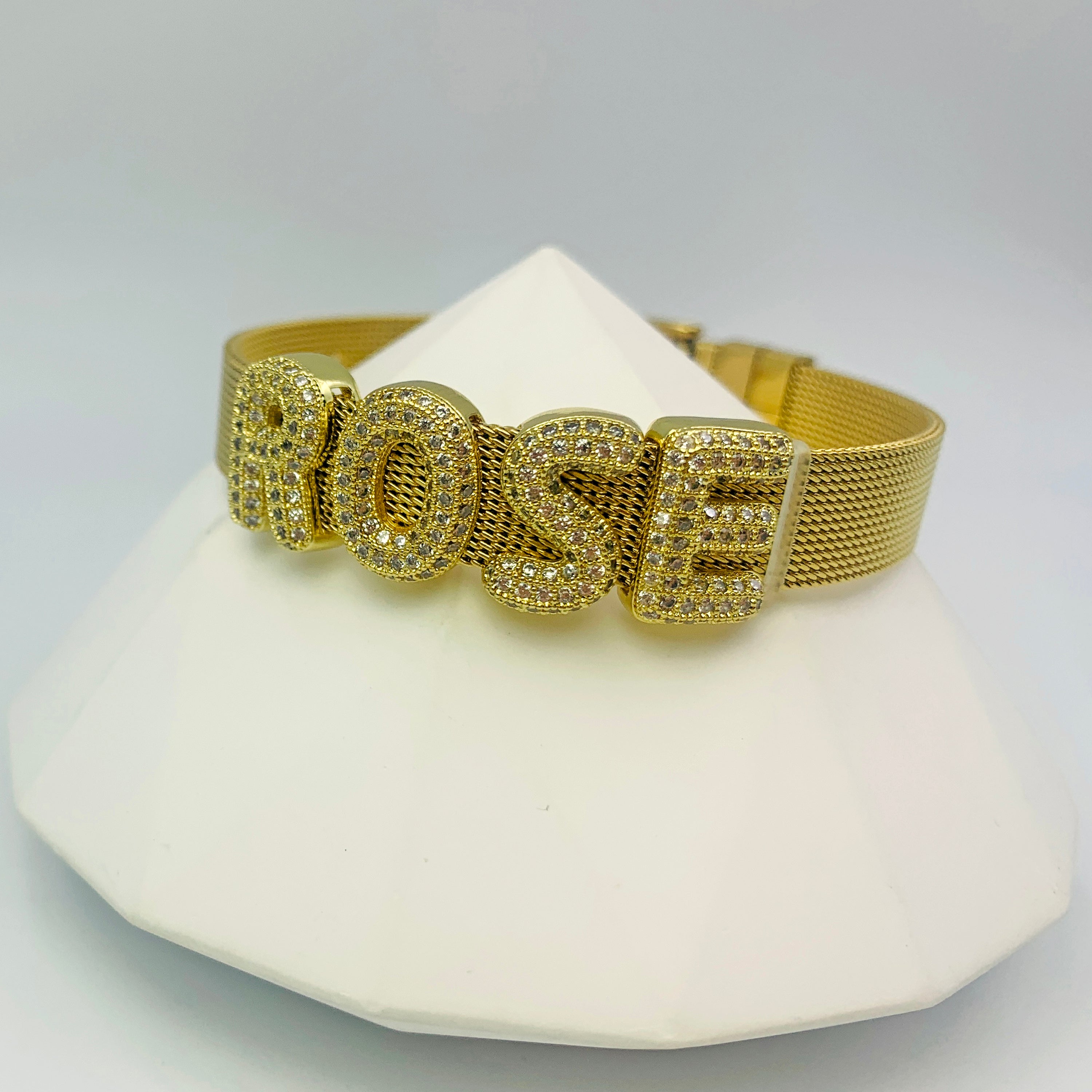 Pulsera de malla brillante distintiva