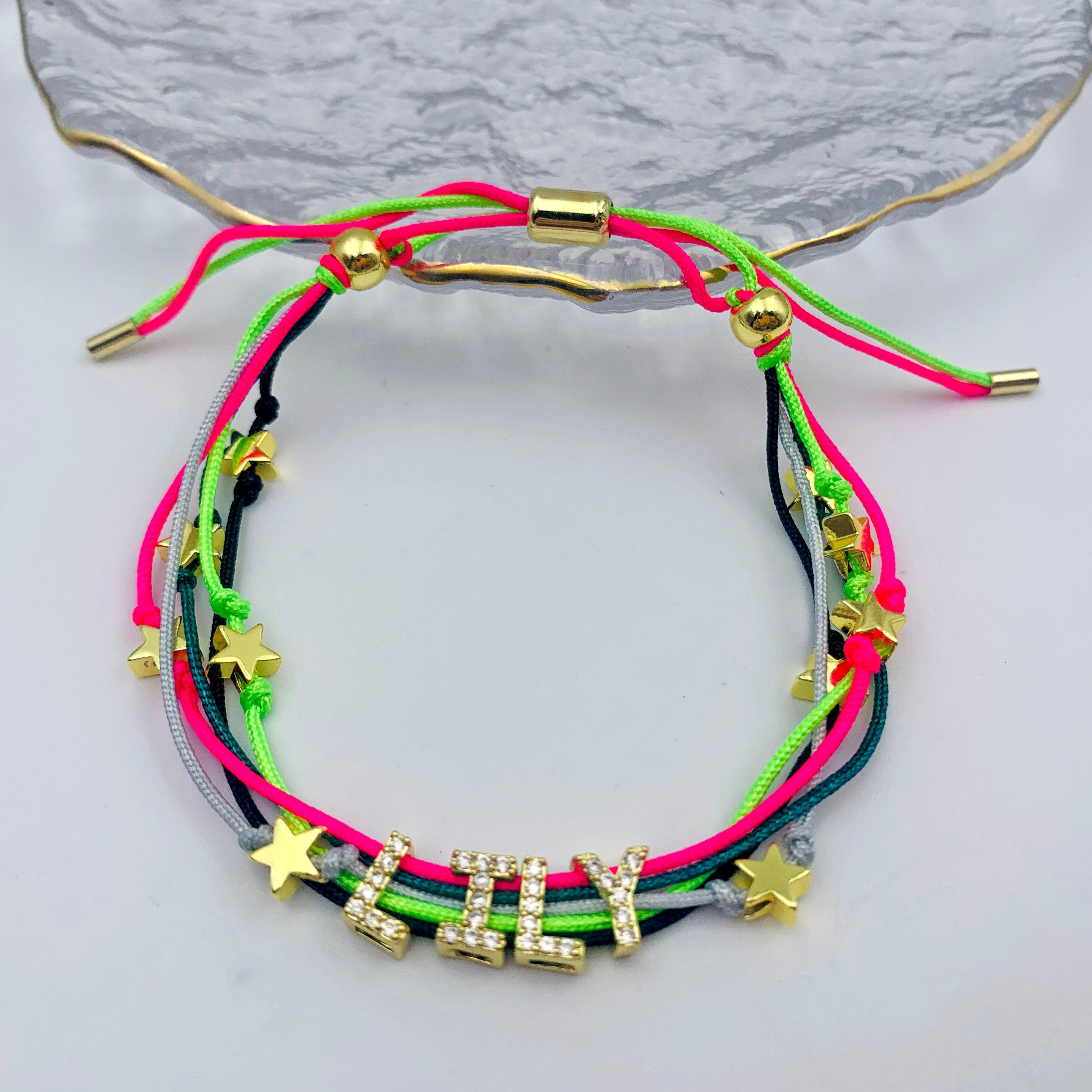 Pulsera con nombre de estrella prismática