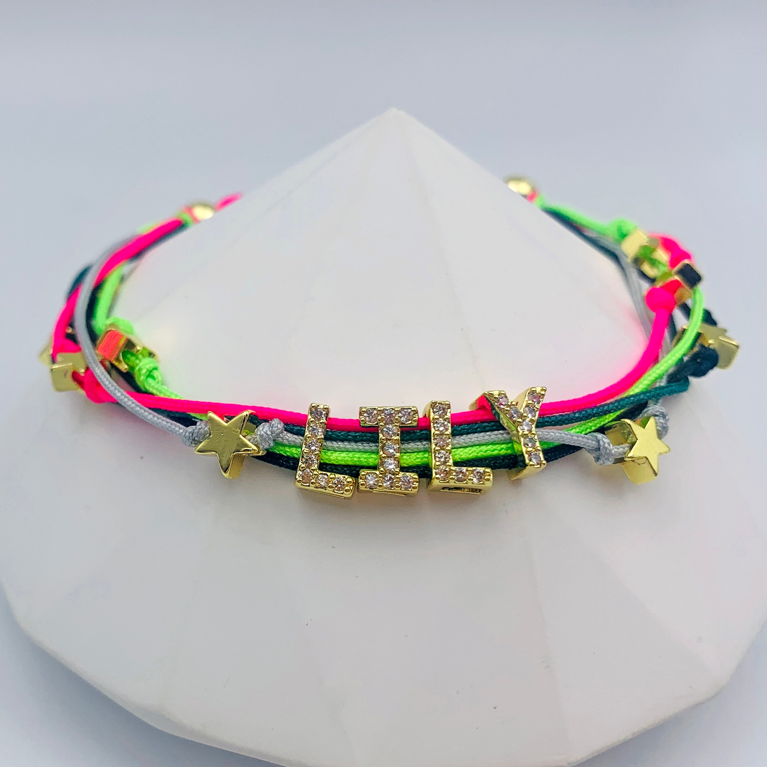 Pulsera con nombre de estrella prismática