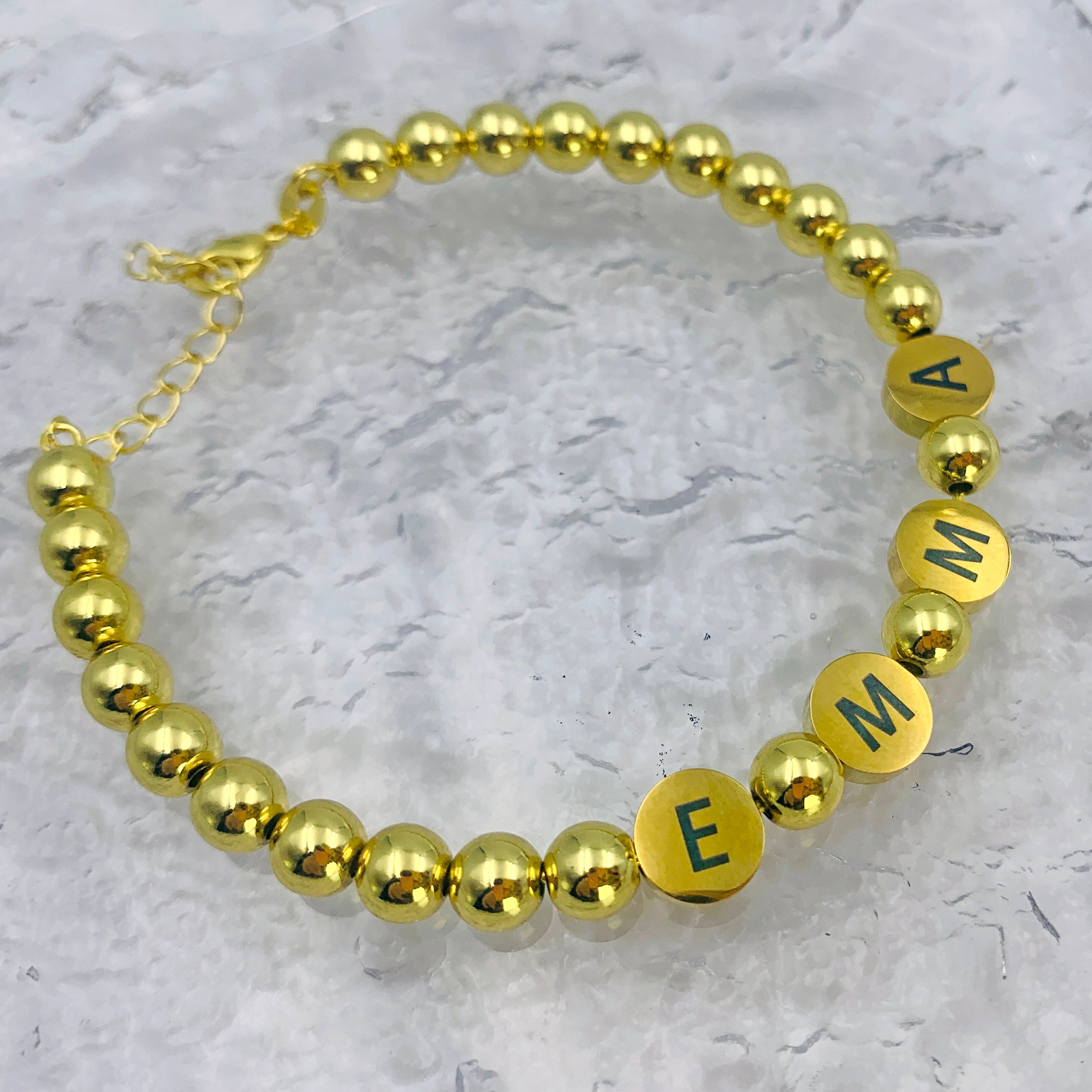 Golden Disk Custom Name Bracelet