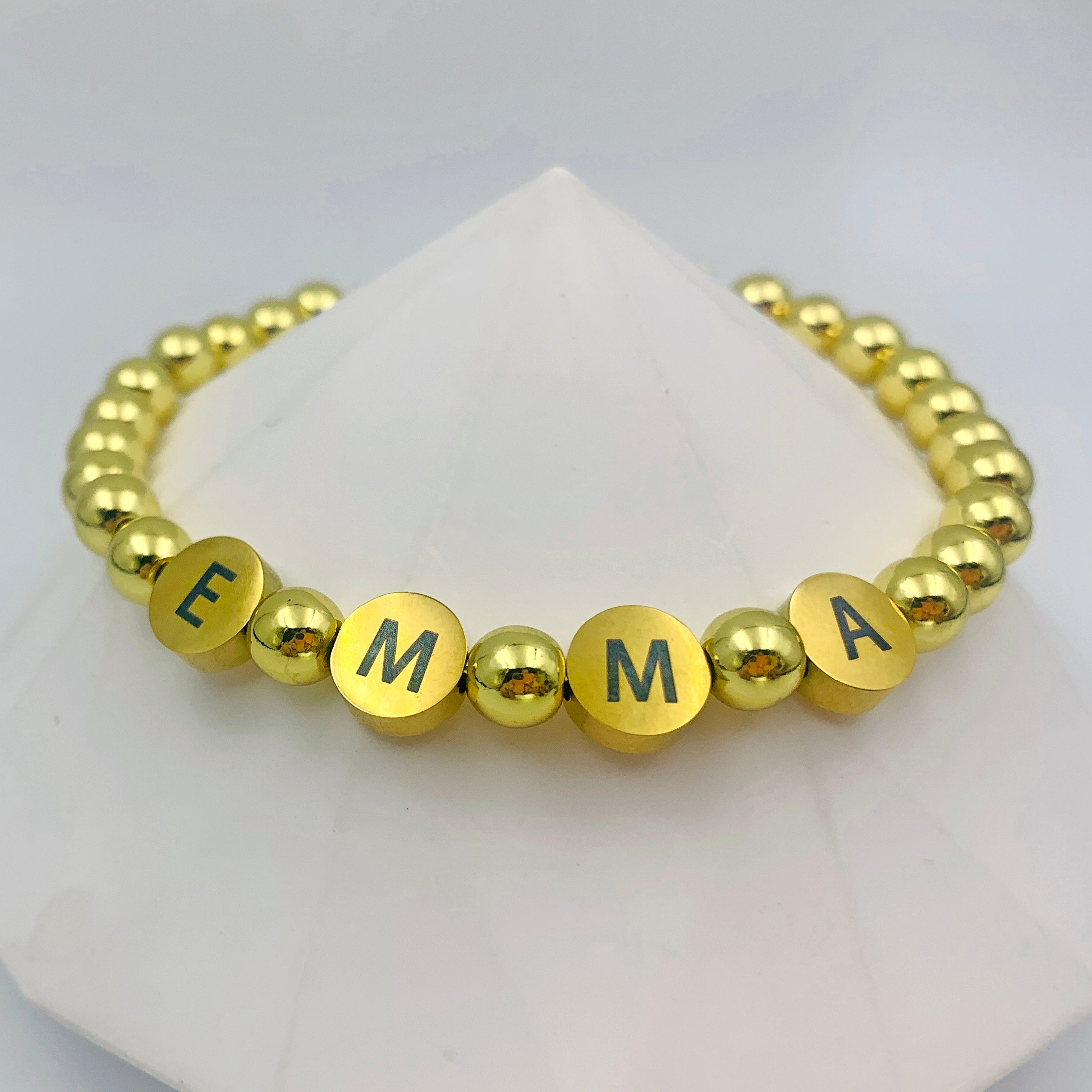 Golden Disk Custom Name Bracelet