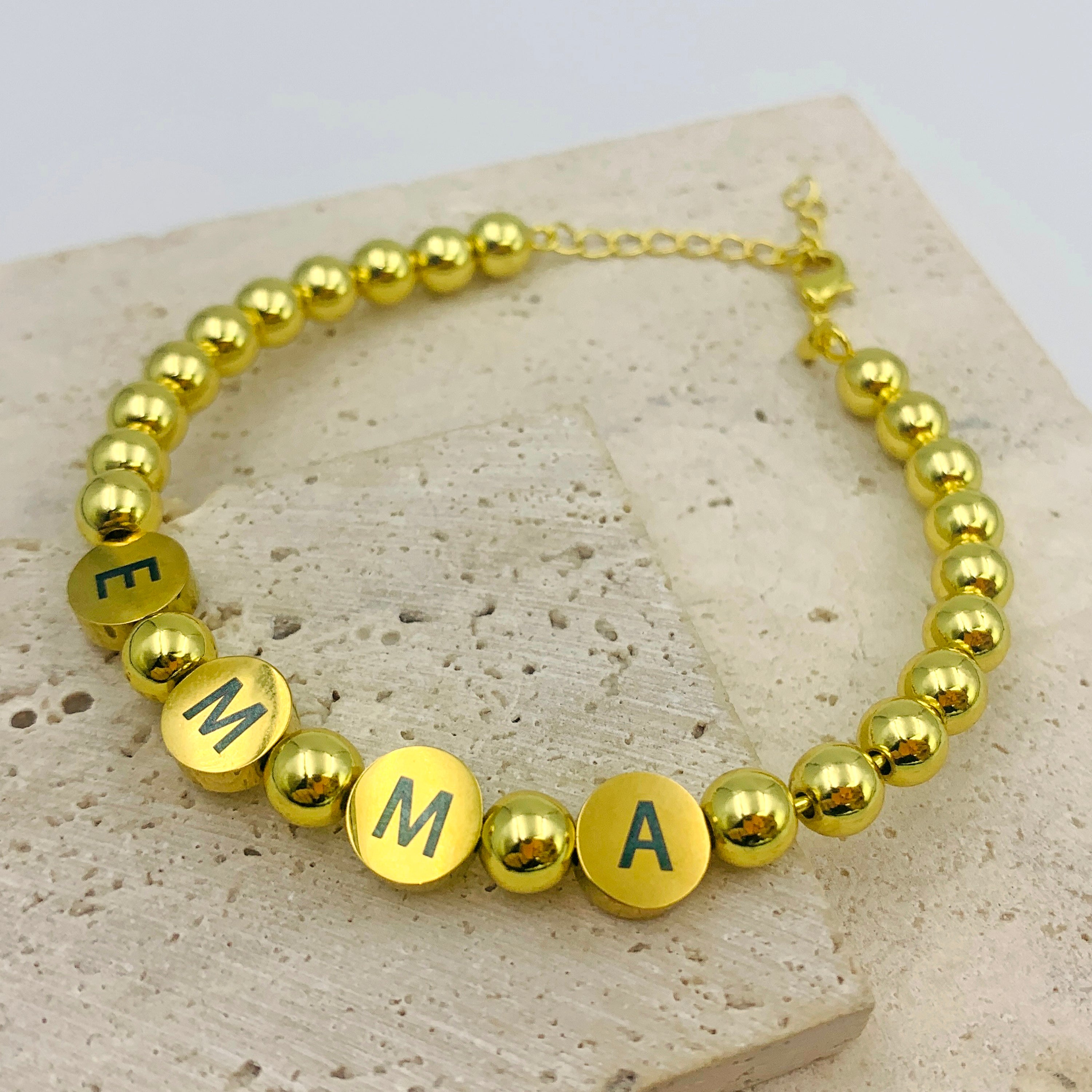 Golden Disk Custom Name Bracelet