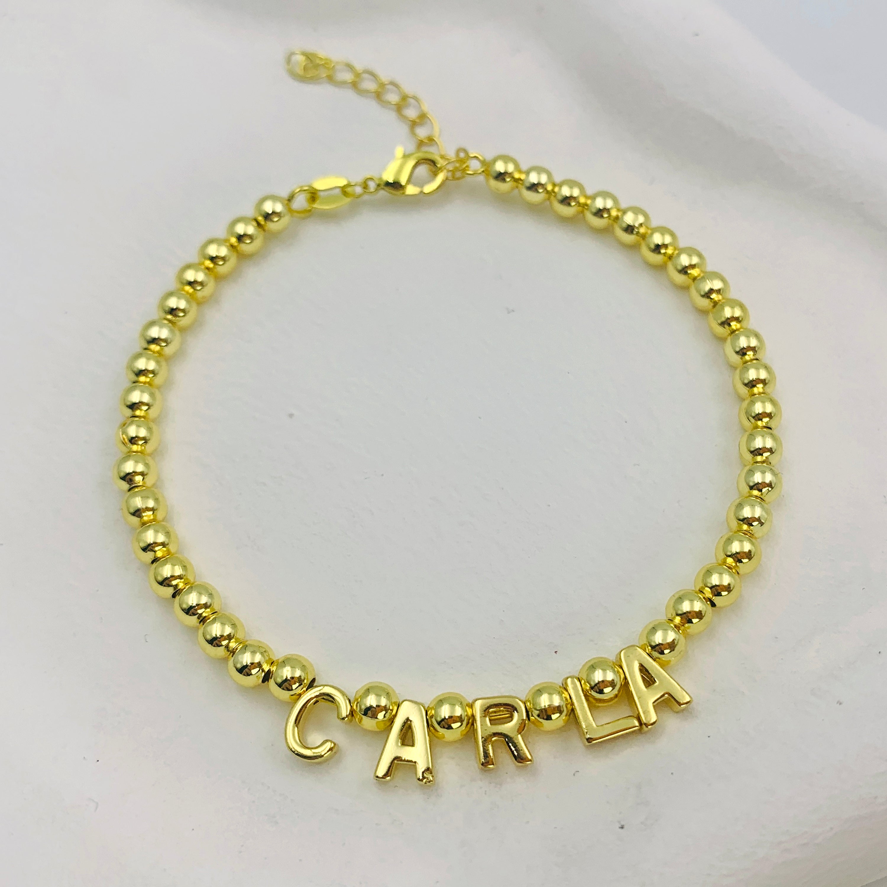 Luxe Beaded Name Bracelet