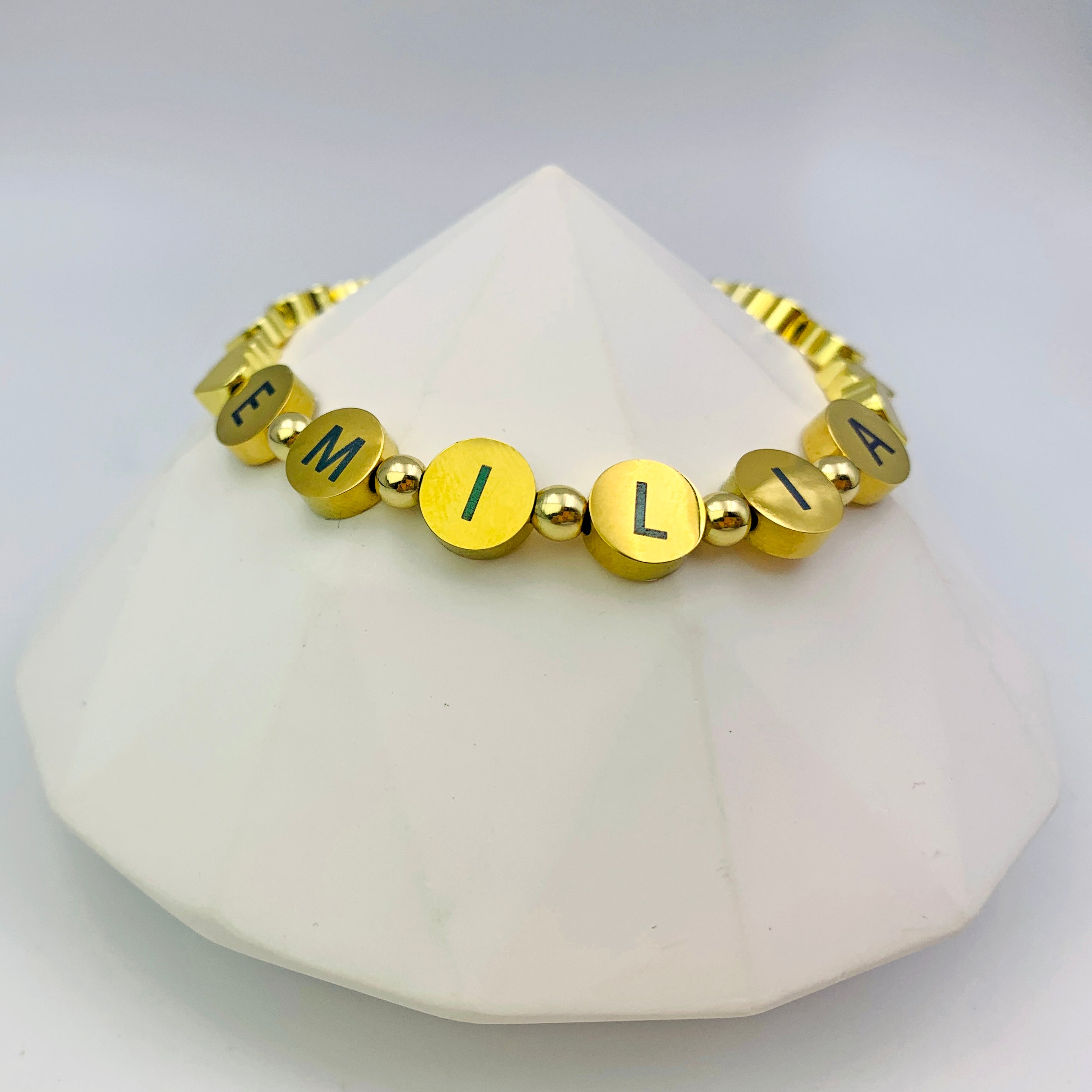 Bright Disc Heart Custom Bracelet