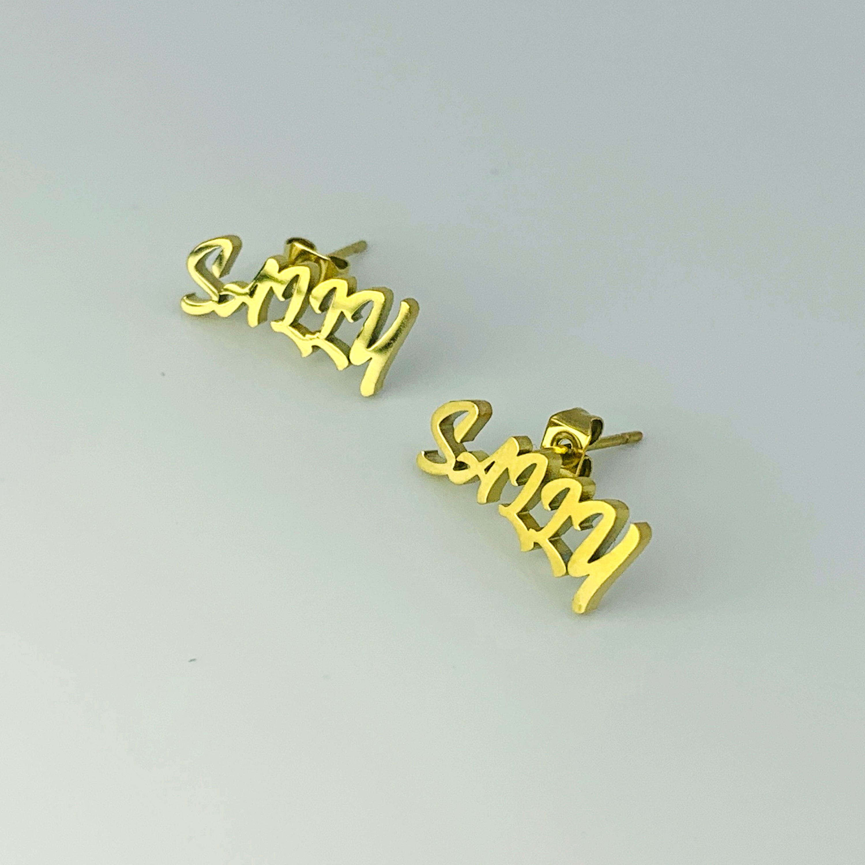 Gold Personalized Name Earrings