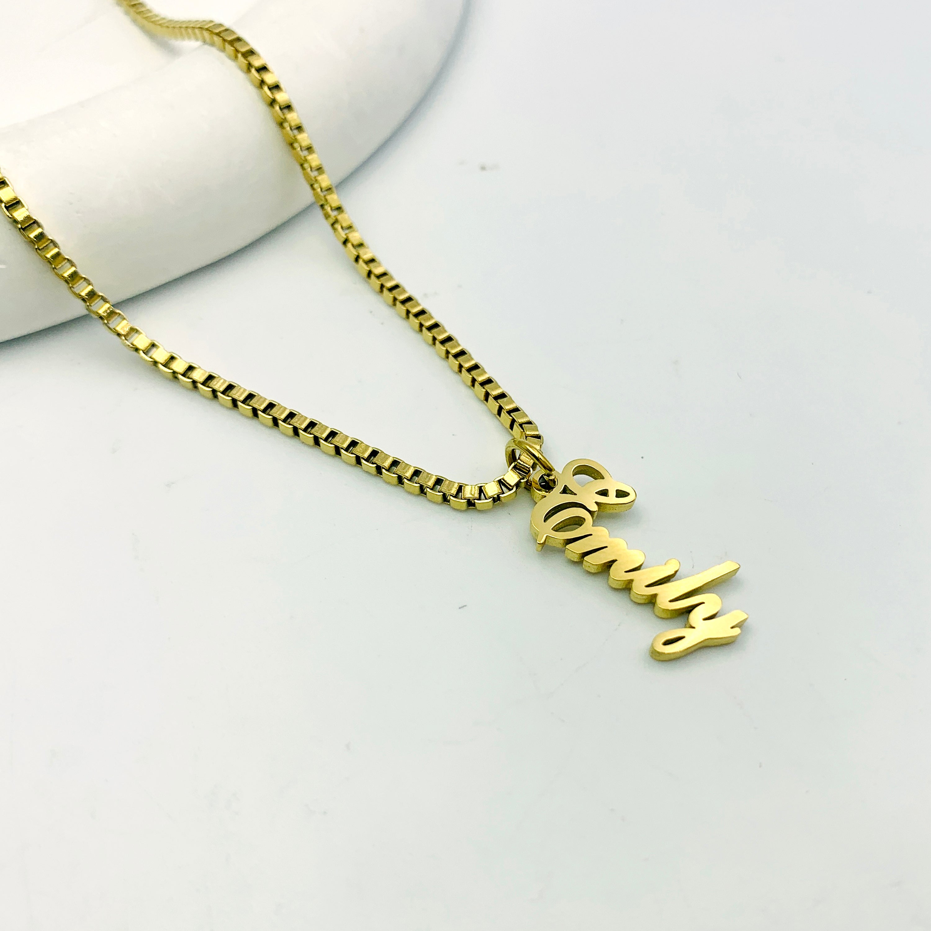 Personalized Box Chain Pendant