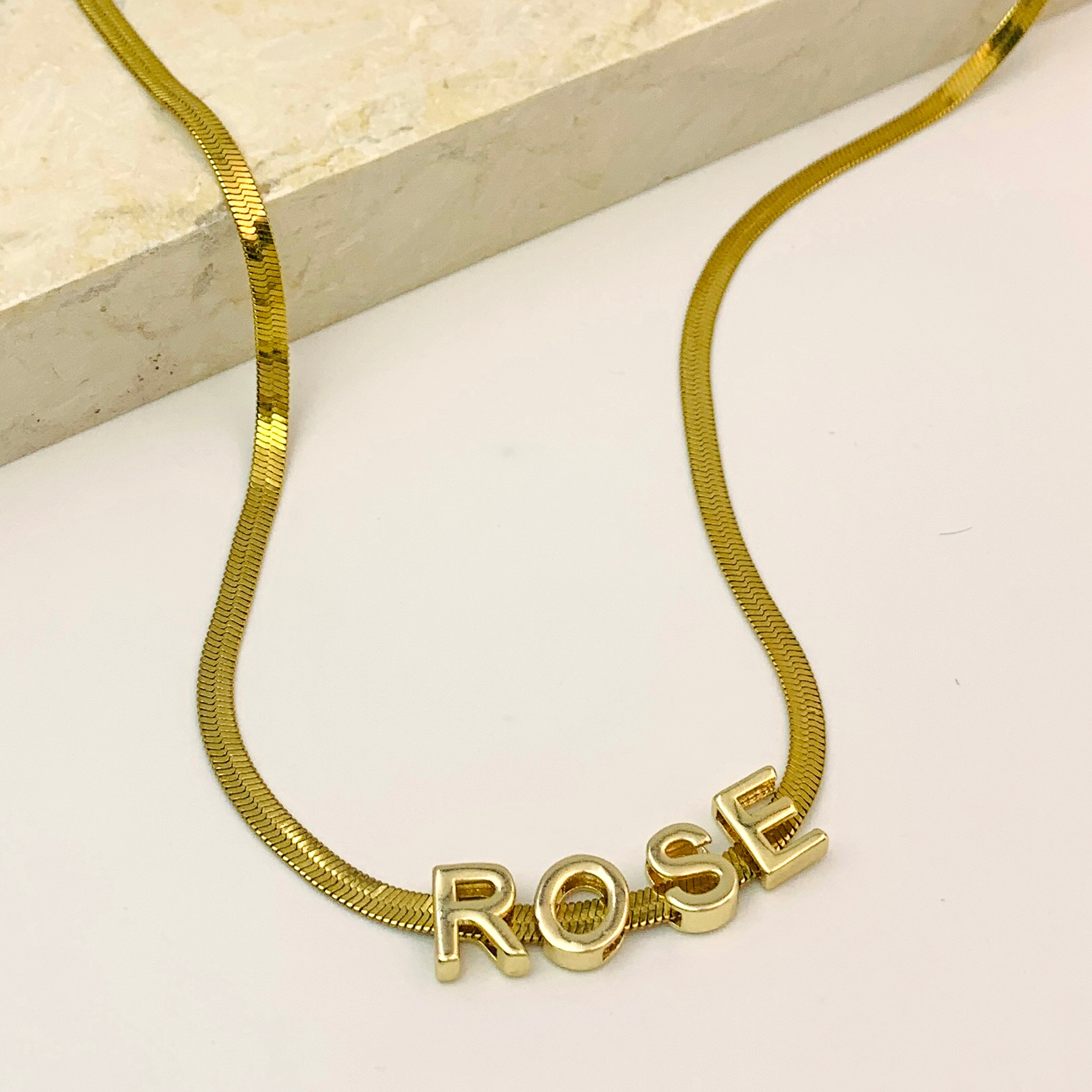 Modern Script Custom Snake Chain