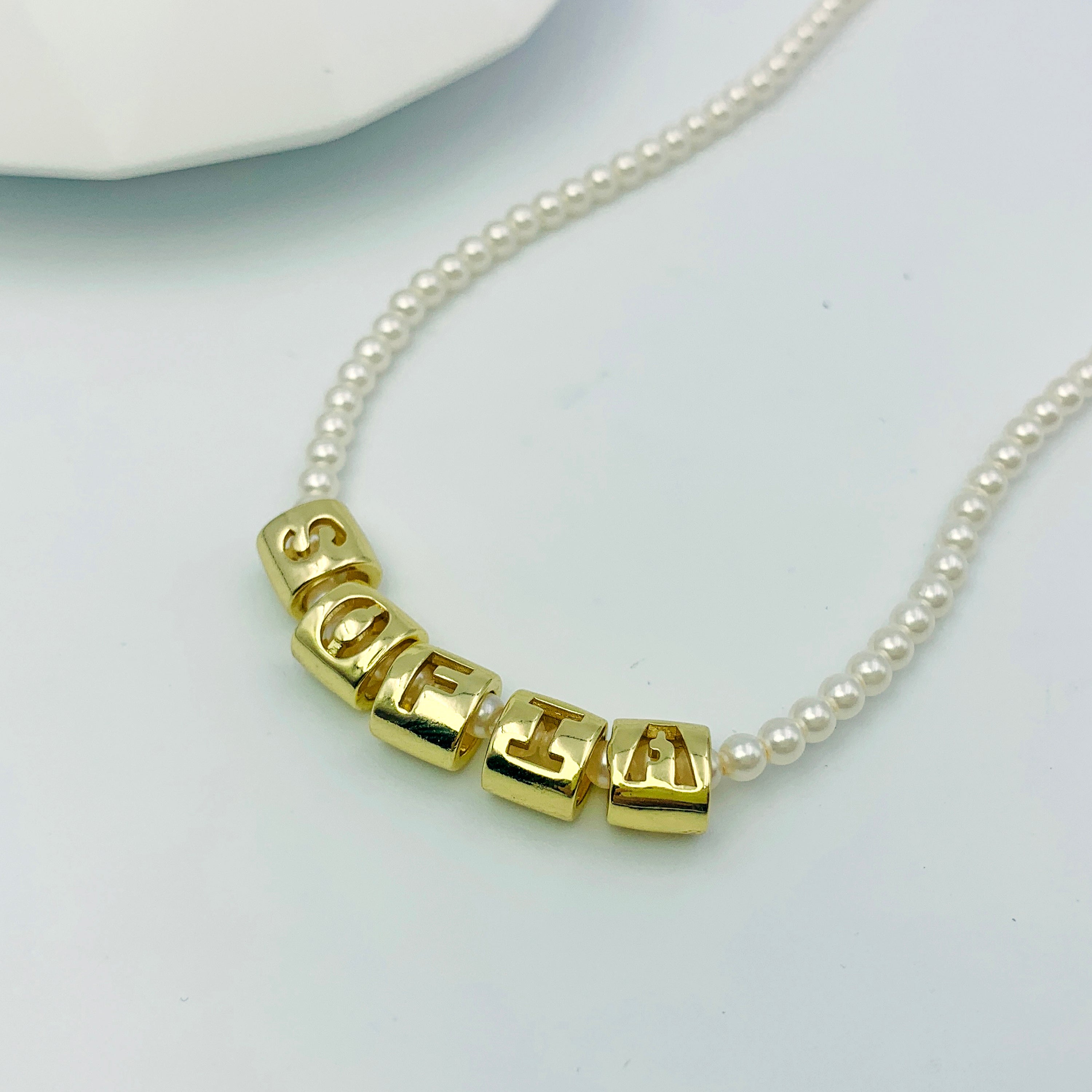 Custom Pearl Letter Necklace