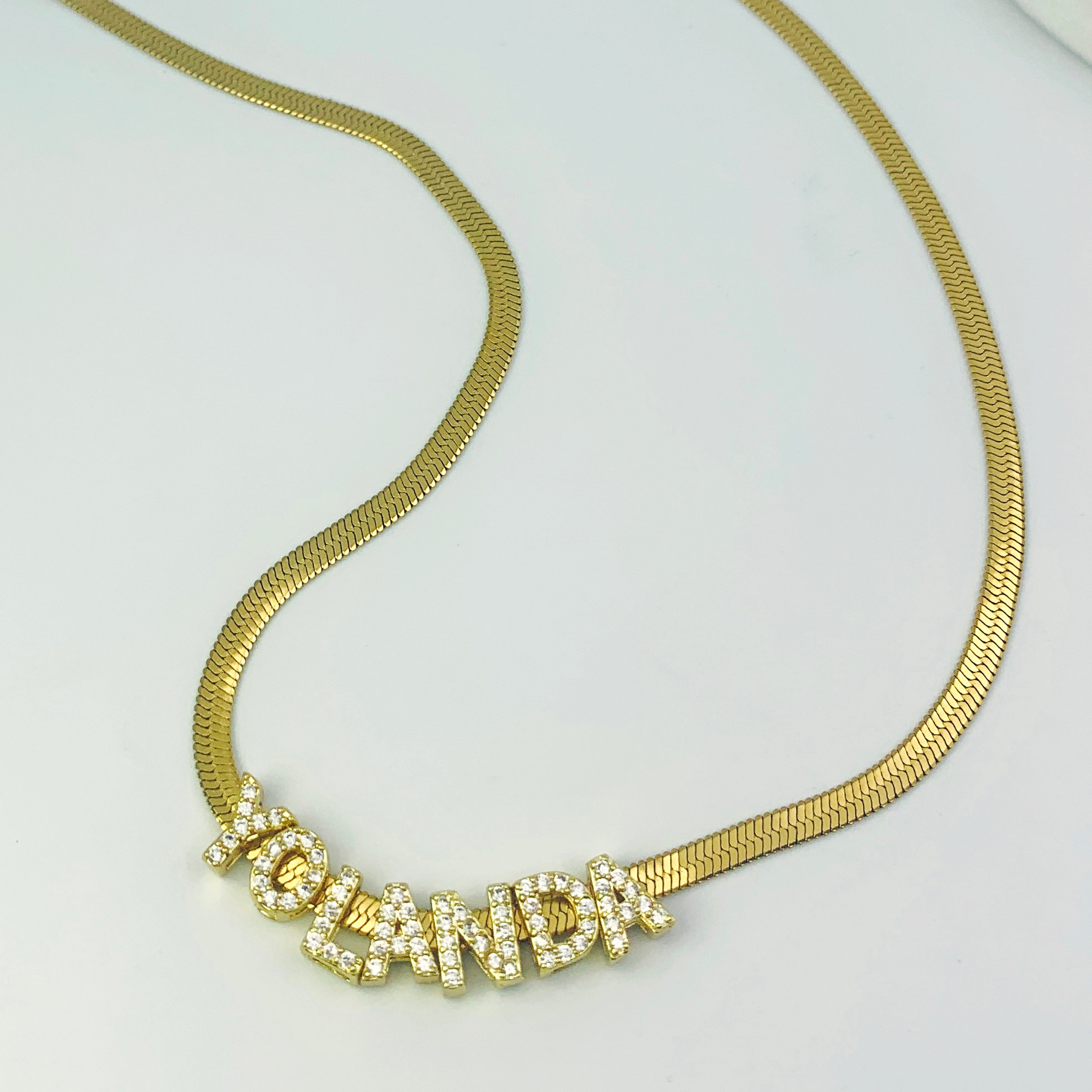 Modern Shine Script Custom Snake Chain