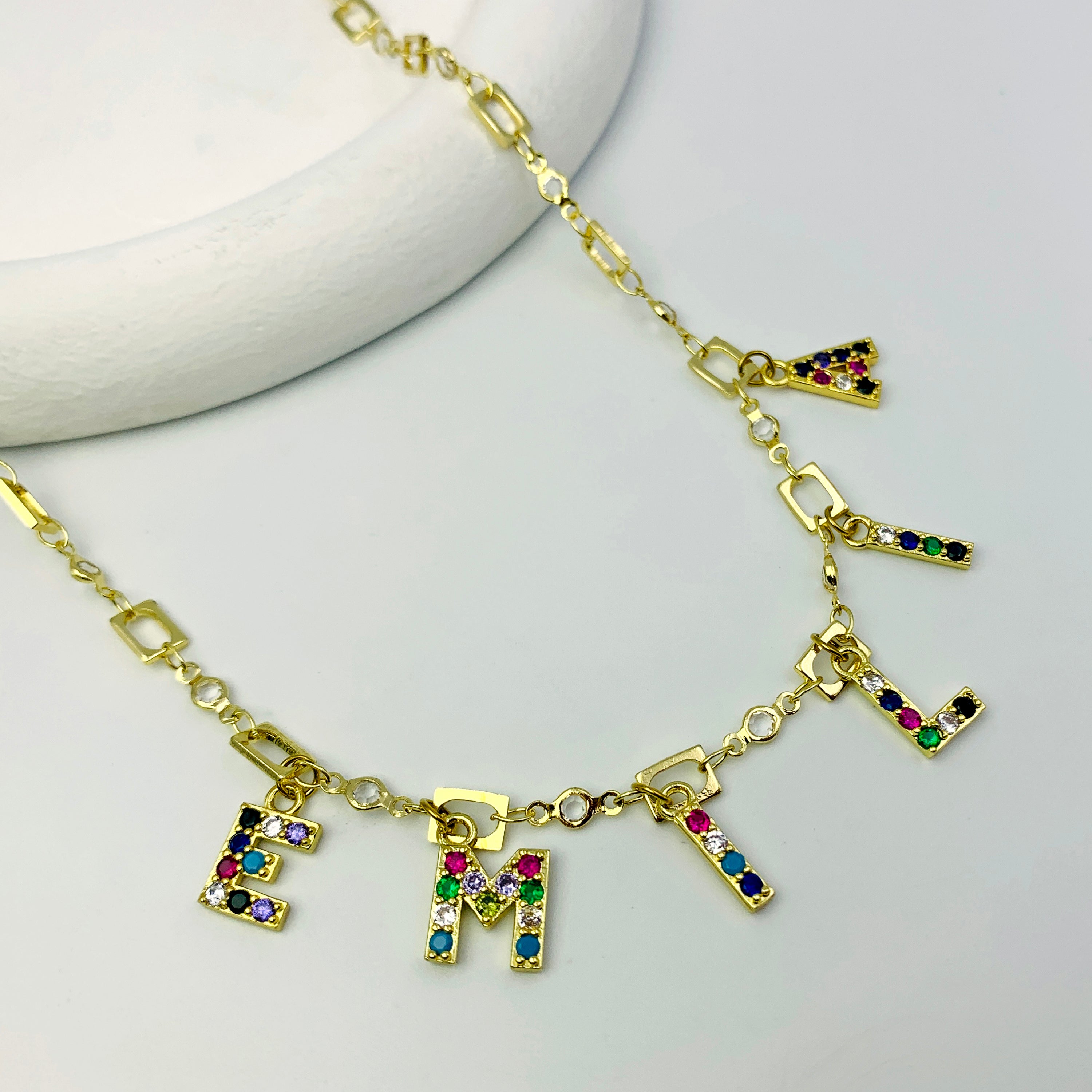 Rainbow Letter Custom Necklace