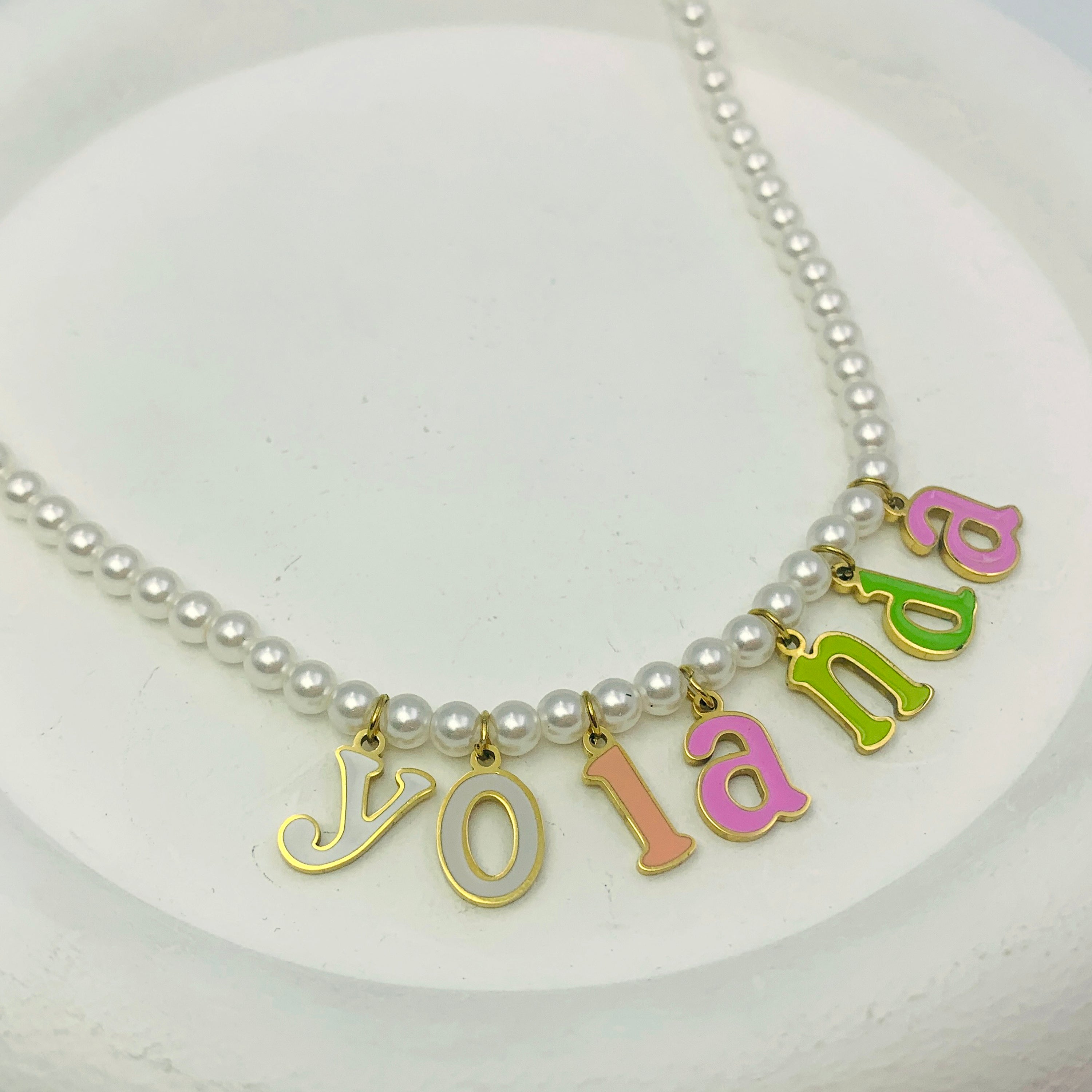 Charmed Pearl Letter Necklace