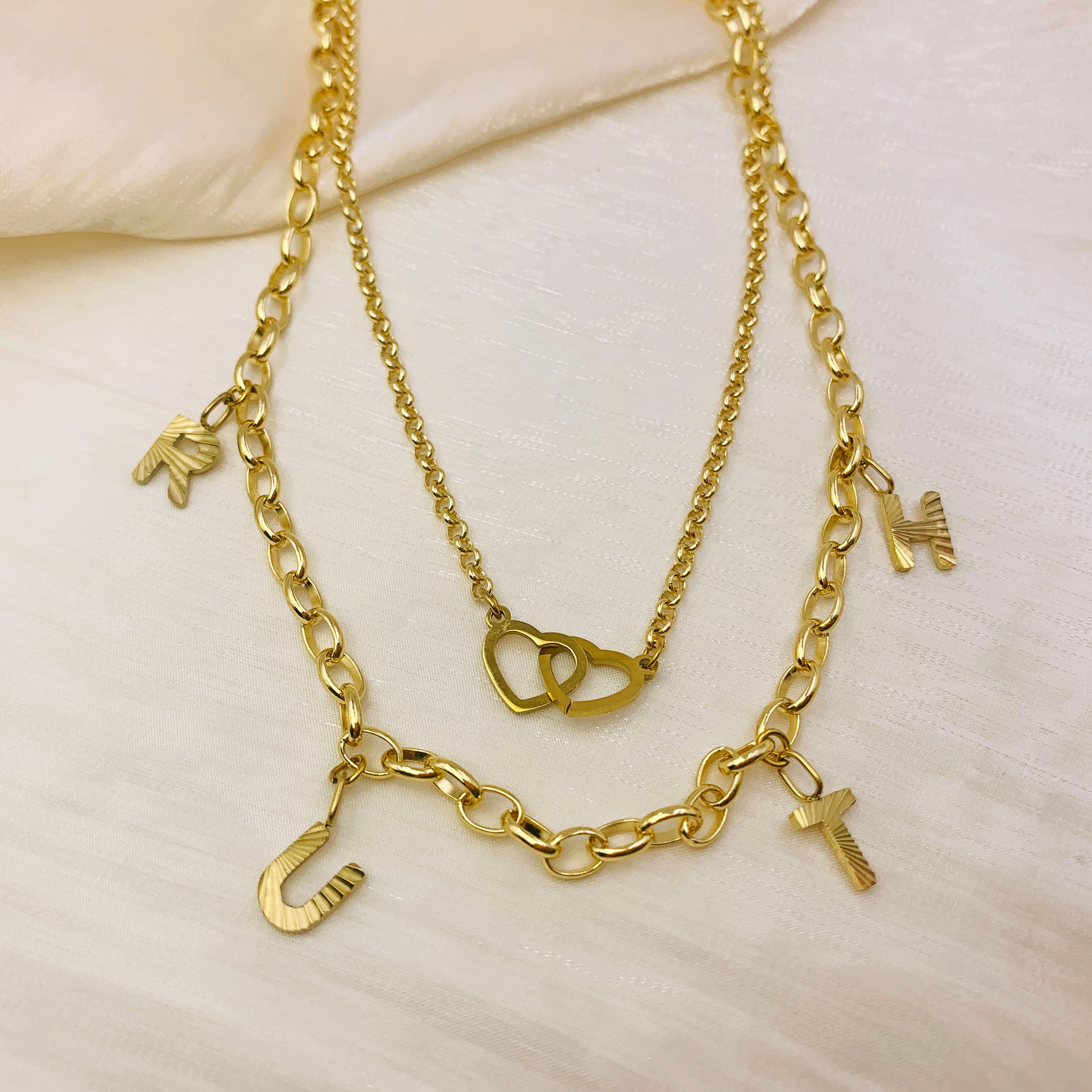 Linked Hearts Custom Layered Necklace