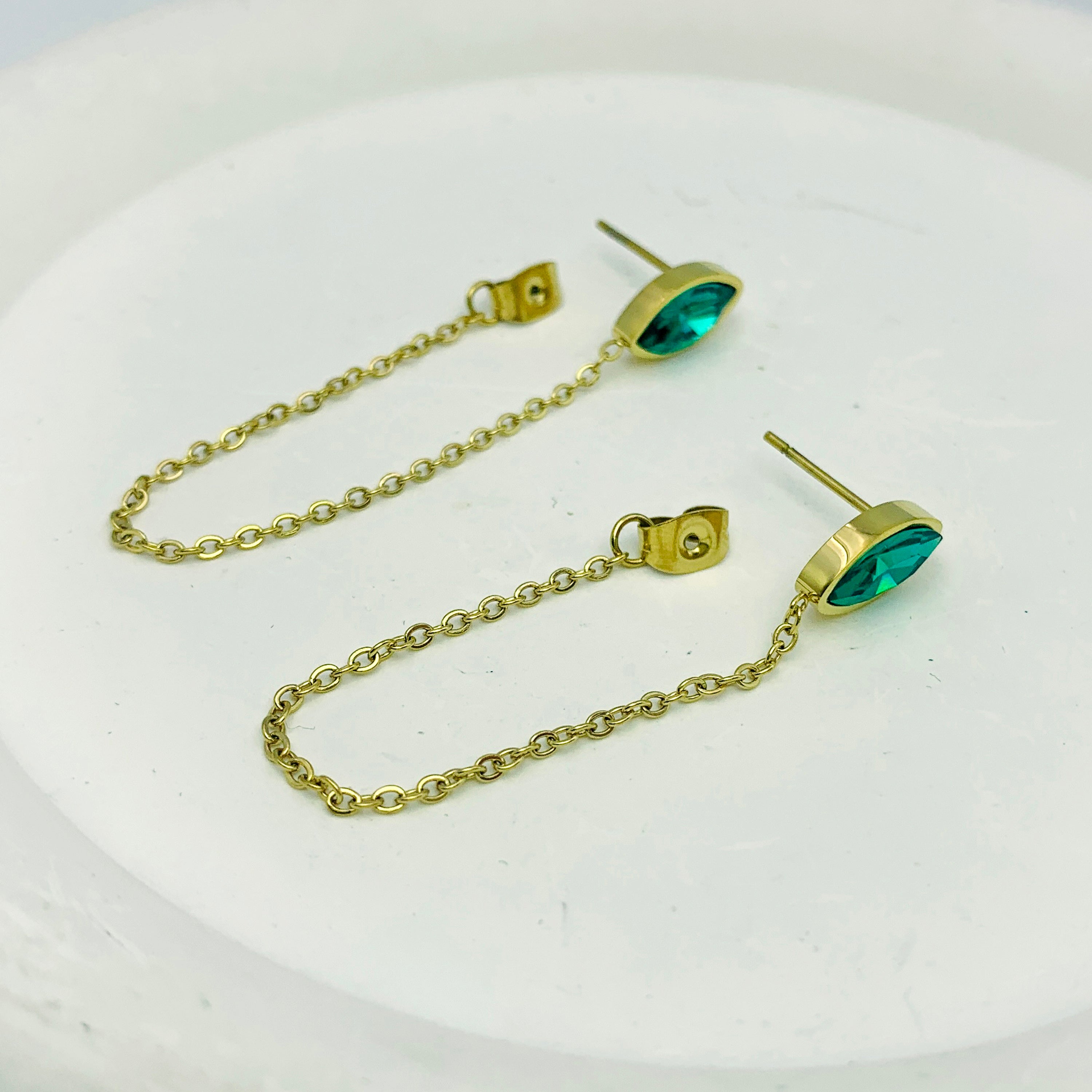 Emerald Gemstone Dangles