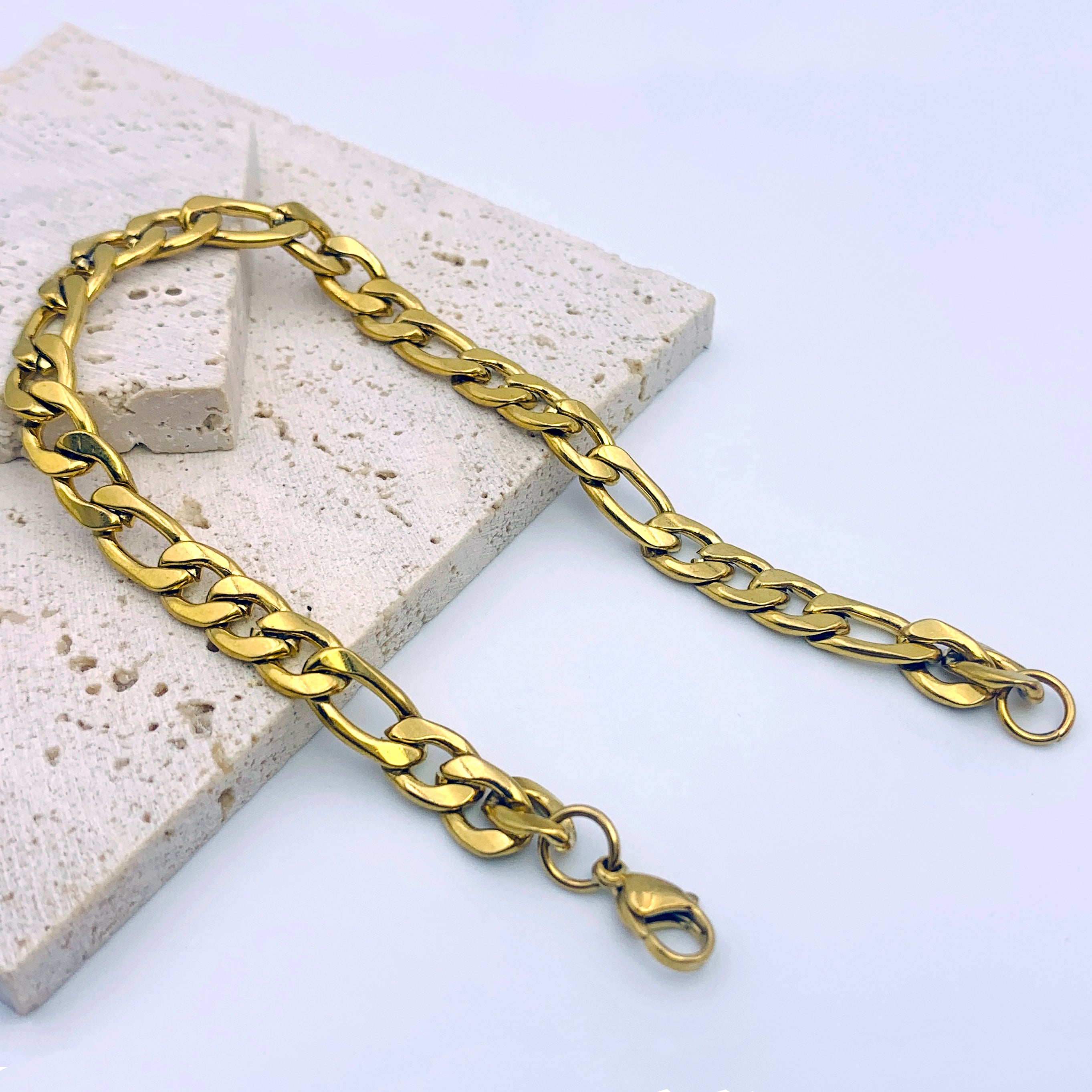 Flat Oval Long & Short Chain Bracelet